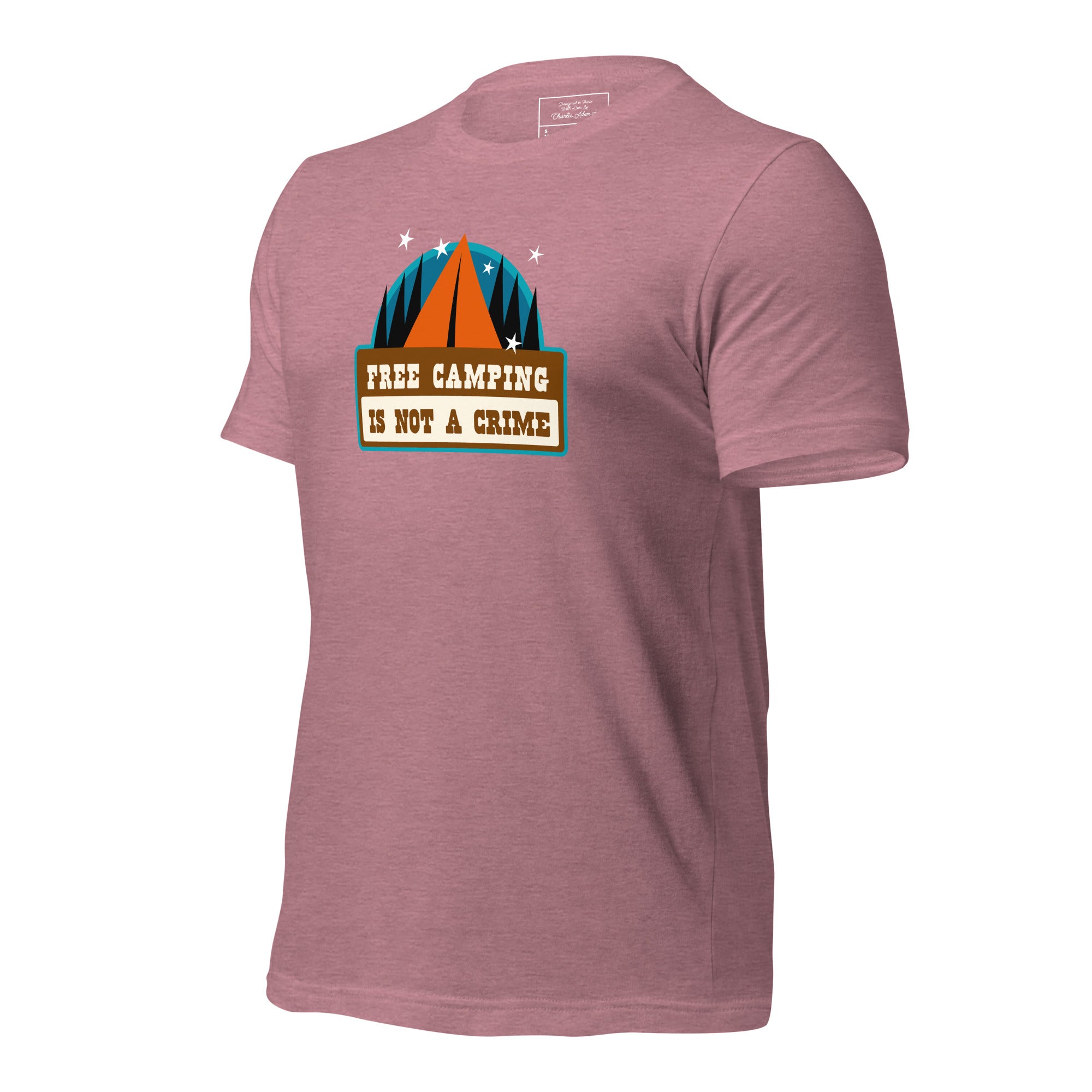 Unisex t-shirt Free camping is not a crime on bright heather colors