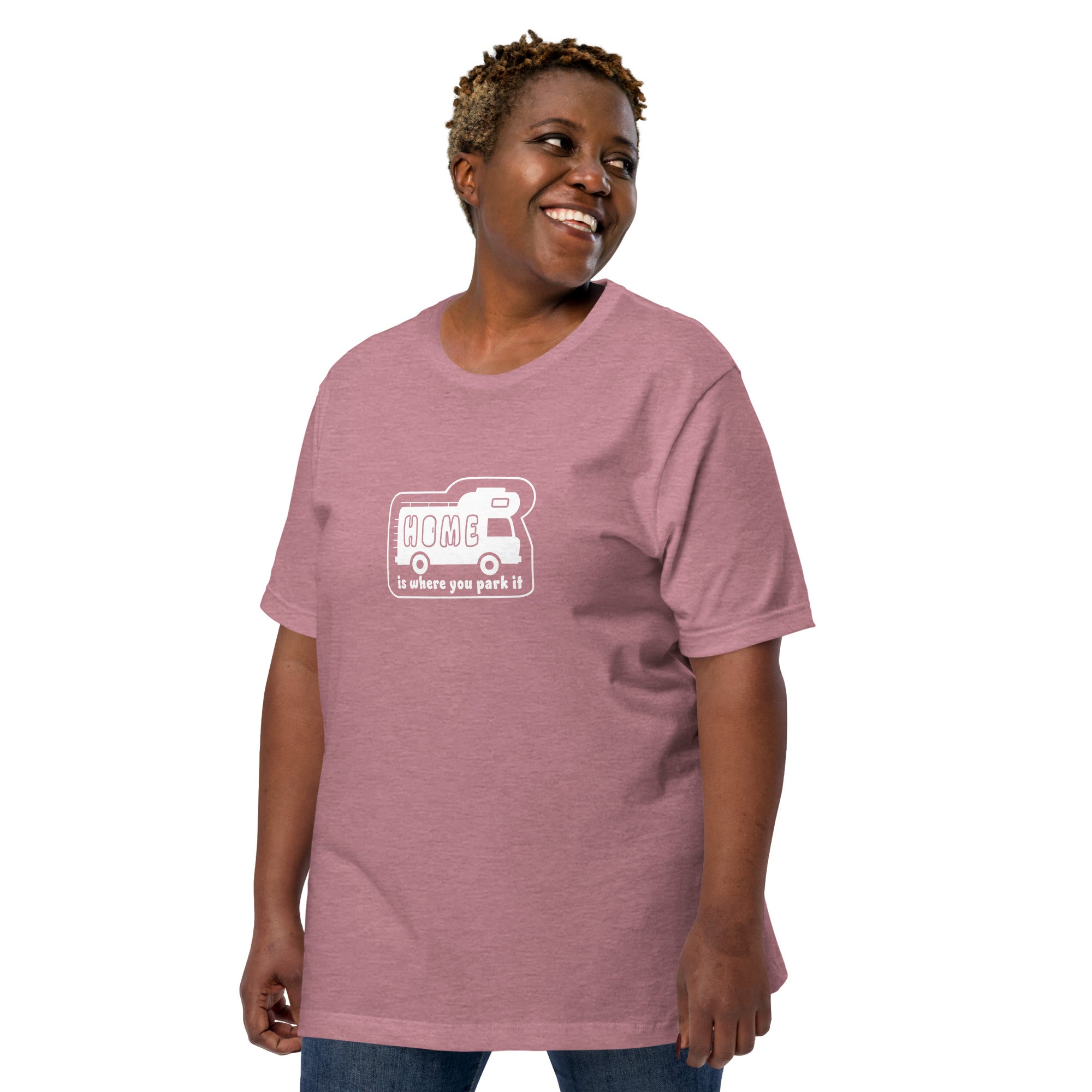 Unisex cotton t-shirt Bold Camper Van on bright heather colors