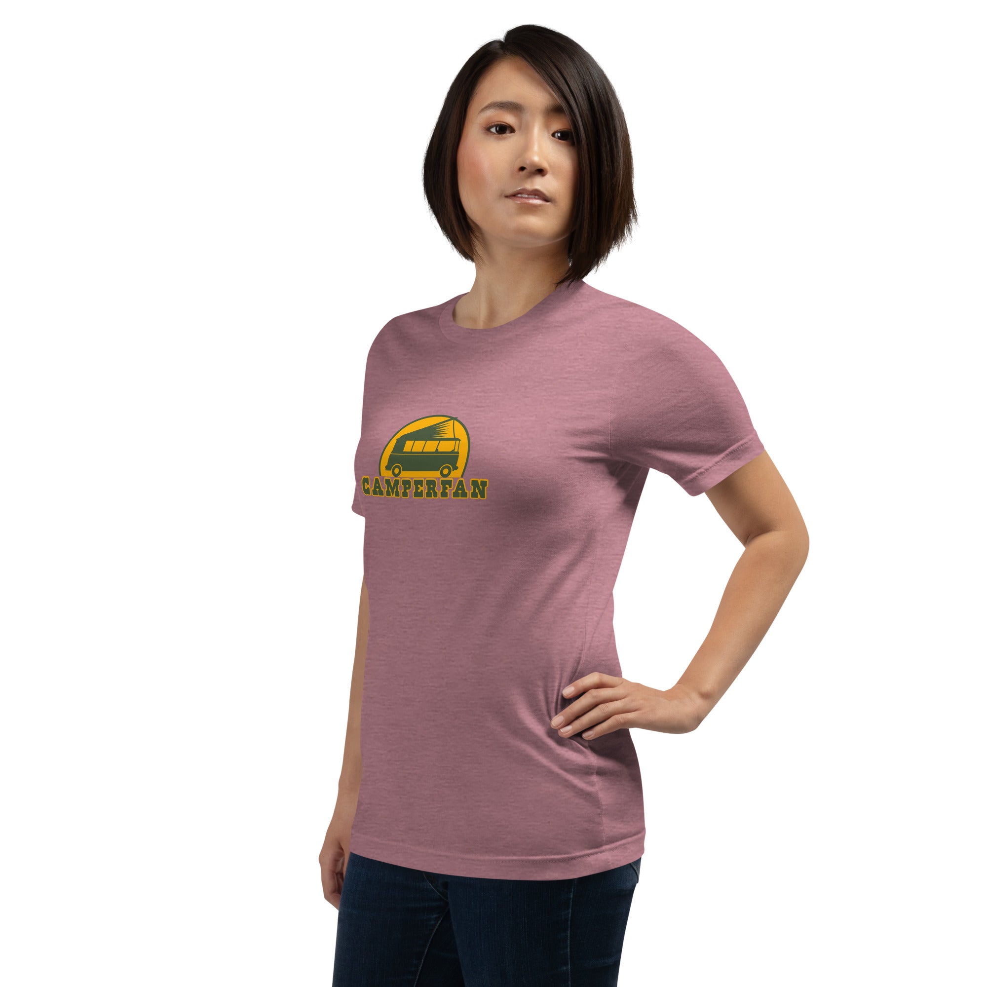 Unisex t-shirt Camperfan on bright heather colors
