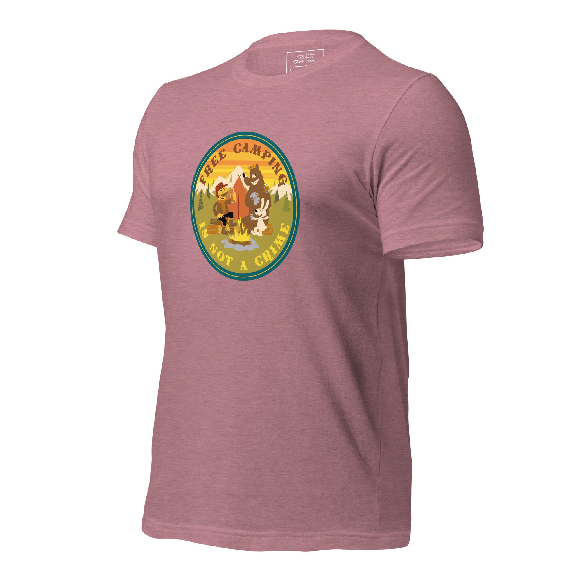 Unisex t-shirt Free camping is not a crime on bright heather colors