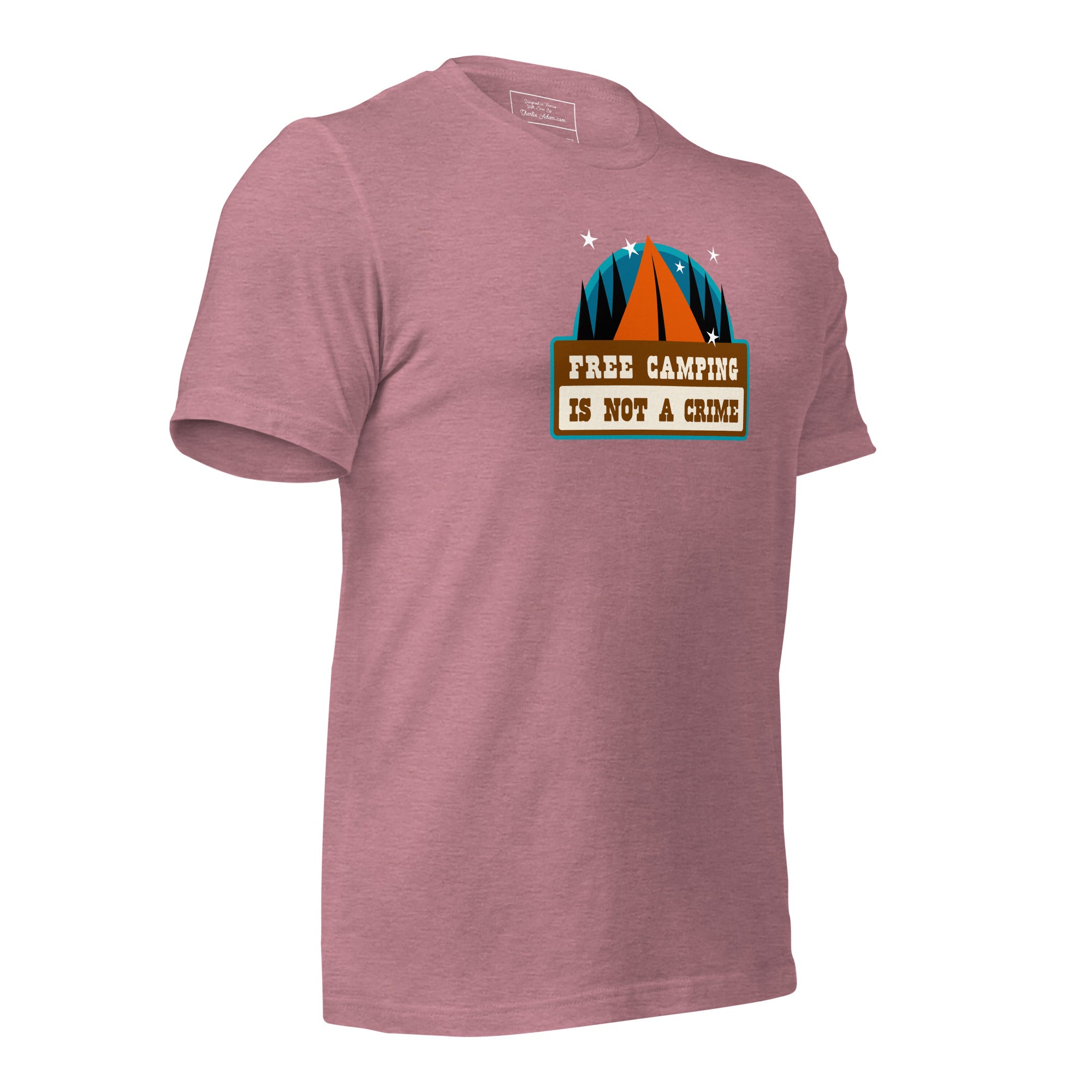 Unisex t-shirt Free camping is not a crime on bright heather colors