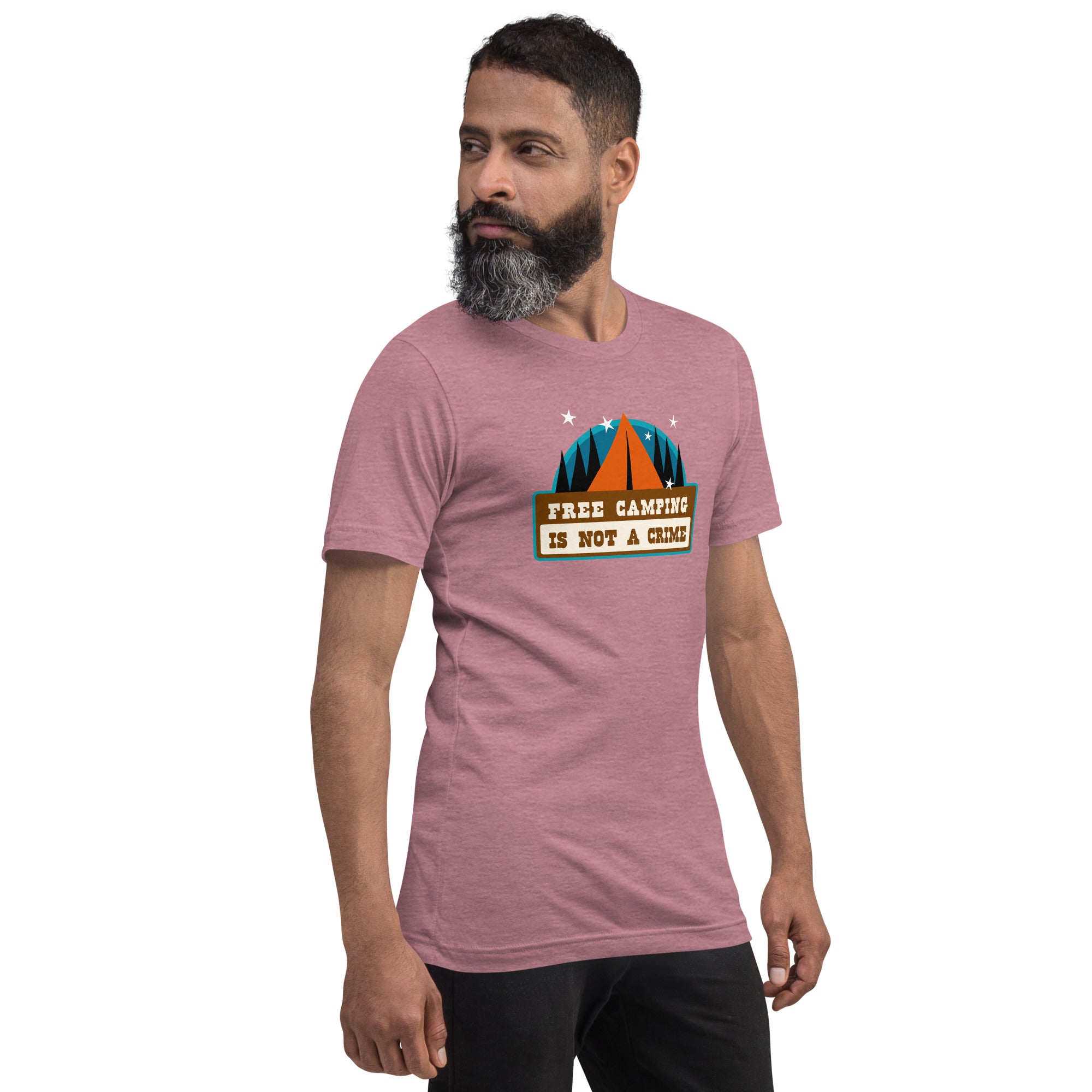 Unisex t-shirt Free camping is not a crime on bright heather colors