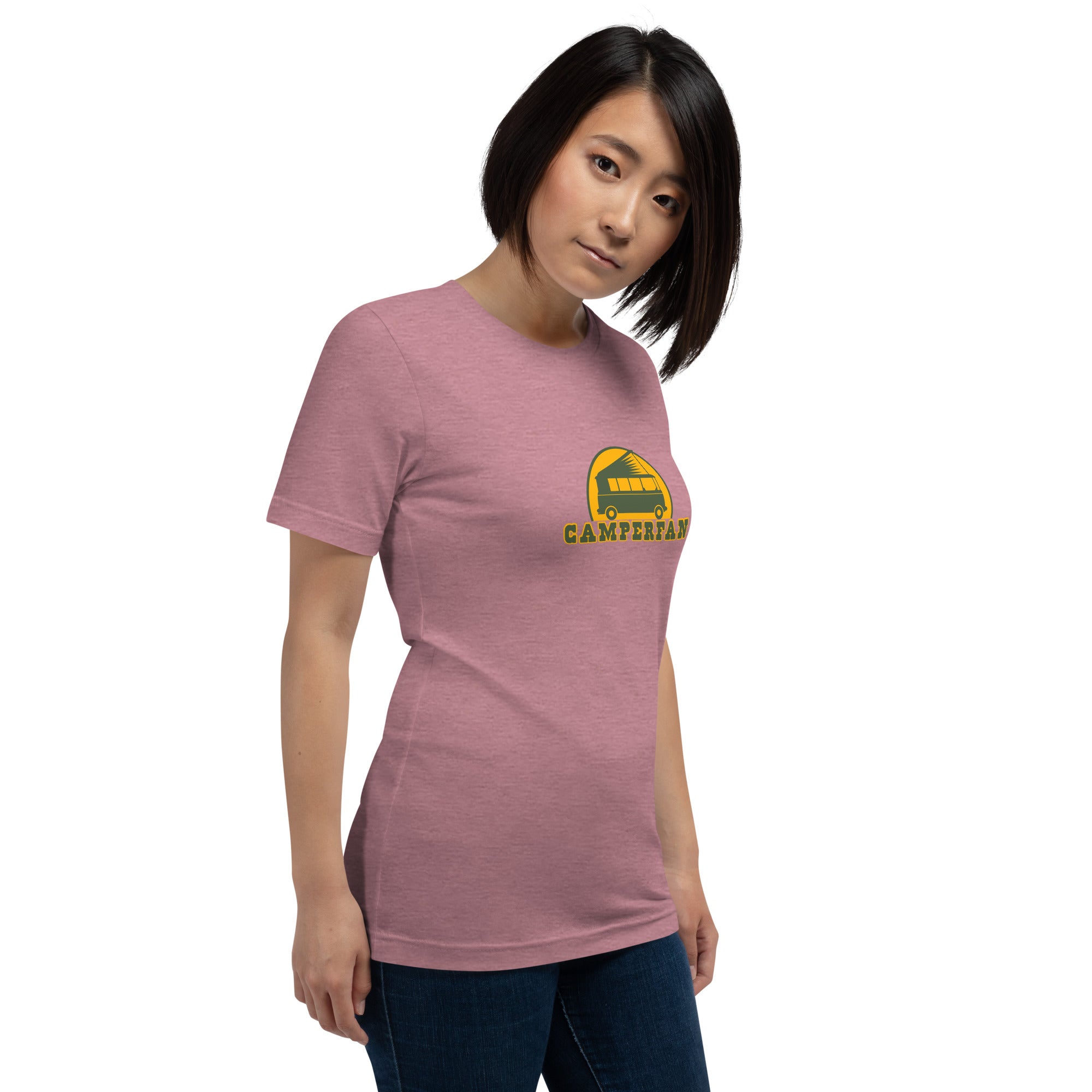 Unisex t-shirt Camperfan on bright heather colors