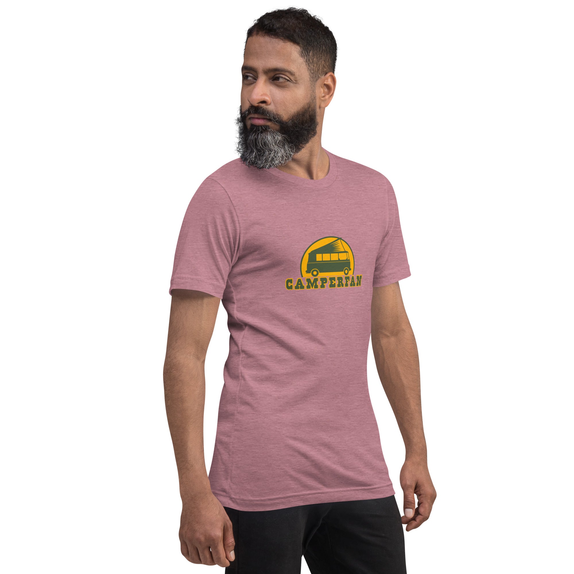 Unisex t-shirt Camperfan on bright heather colors