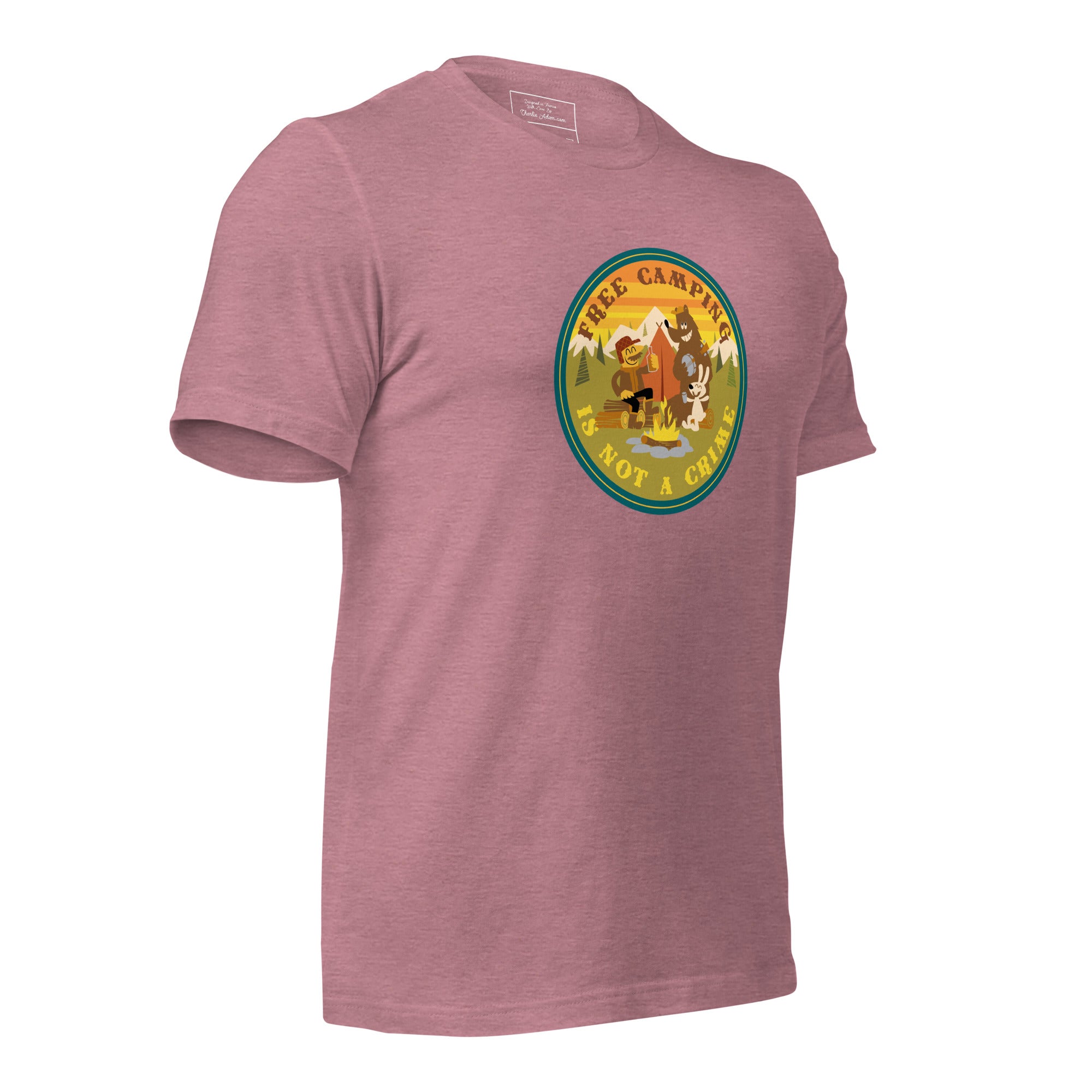 Unisex t-shirt Free camping is not a crime on bright heather colors