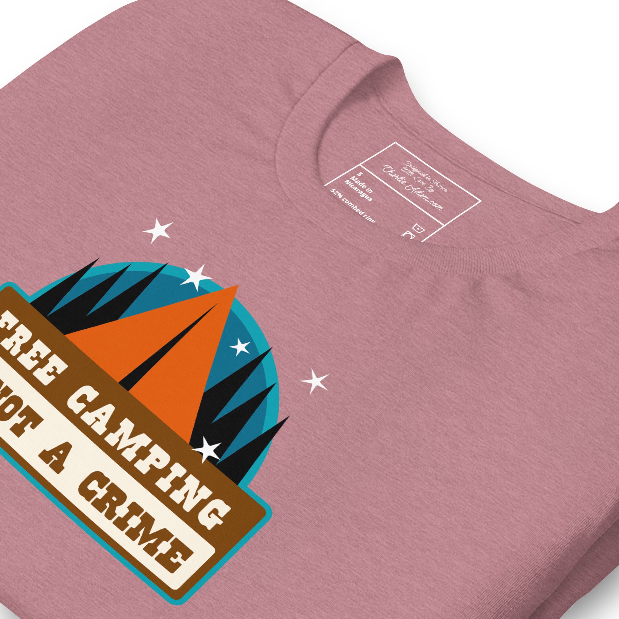 Unisex t-shirt Free camping is not a crime on bright heather colors