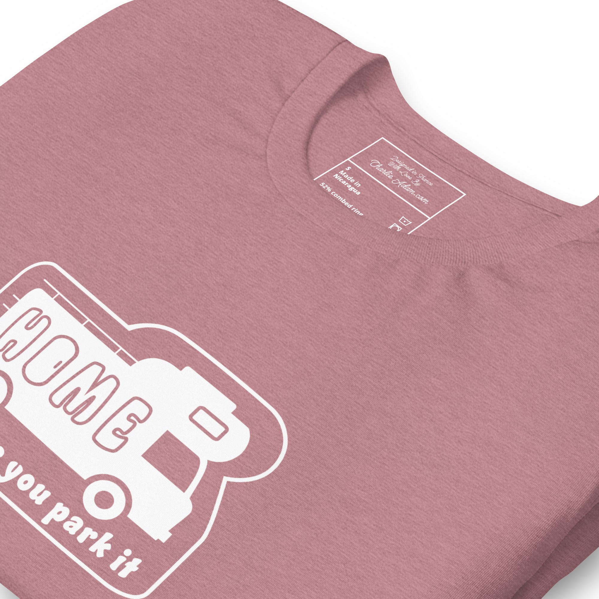 Unisex cotton t-shirt Bold Camper Van on bright heather colors