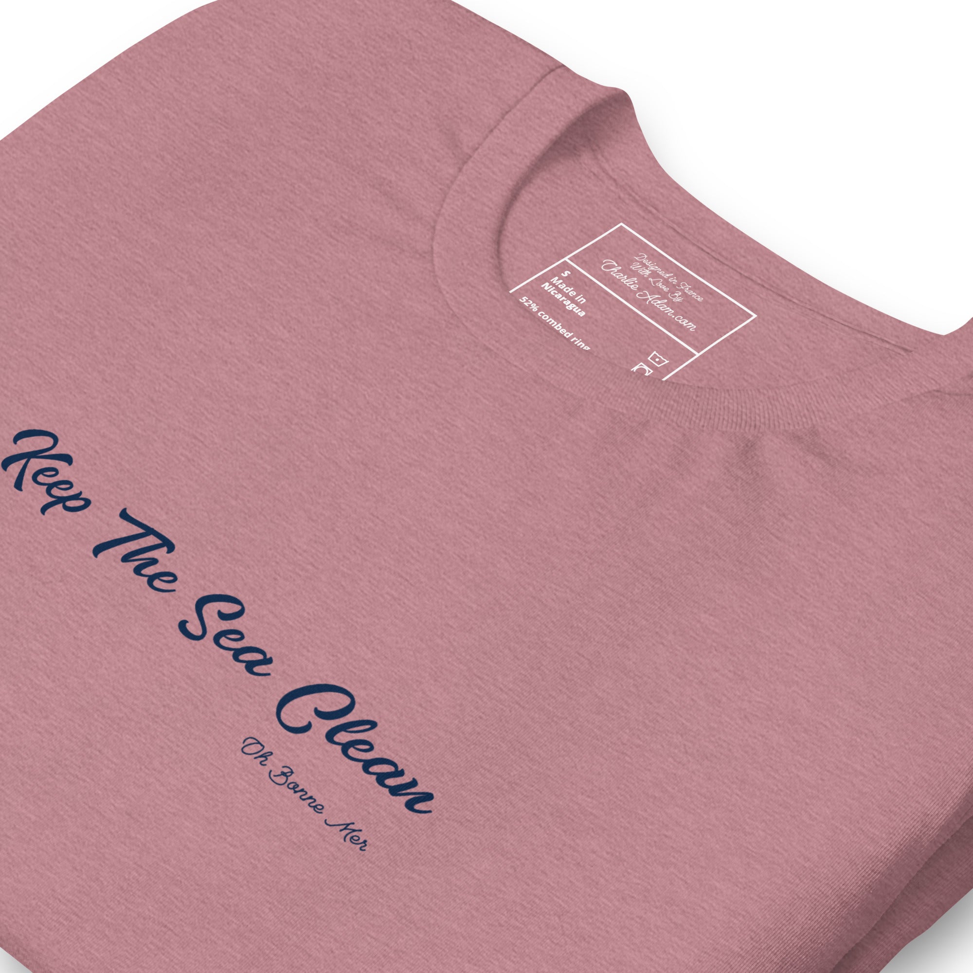 Unisex cotton t-shirt Keep The Sea Clean on bright heather colors