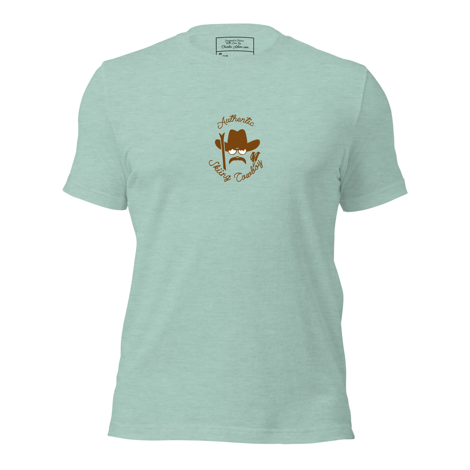 Unisex t-shirt Authentic Skiing Cowboy on heather colors