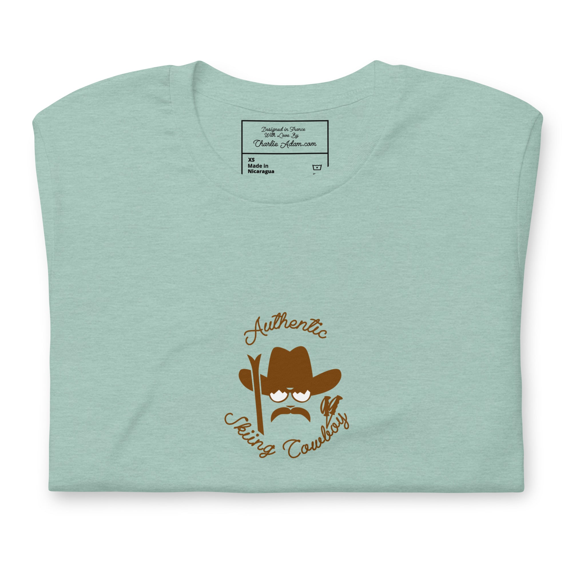 Unisex t-shirt Authentic Skiing Cowboy on heather colors