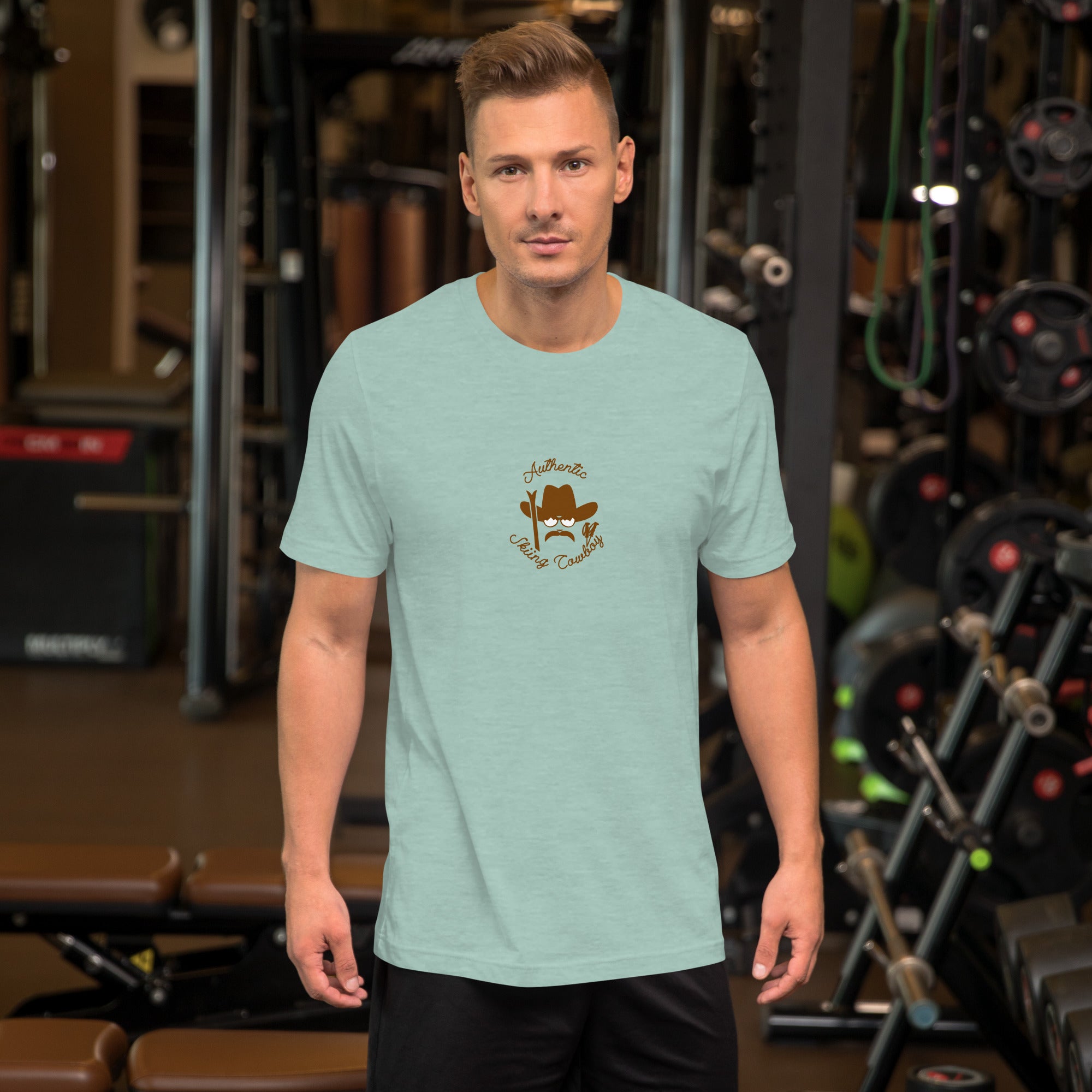 Unisex t-shirt Authentic Skiing Cowboy on heather colors