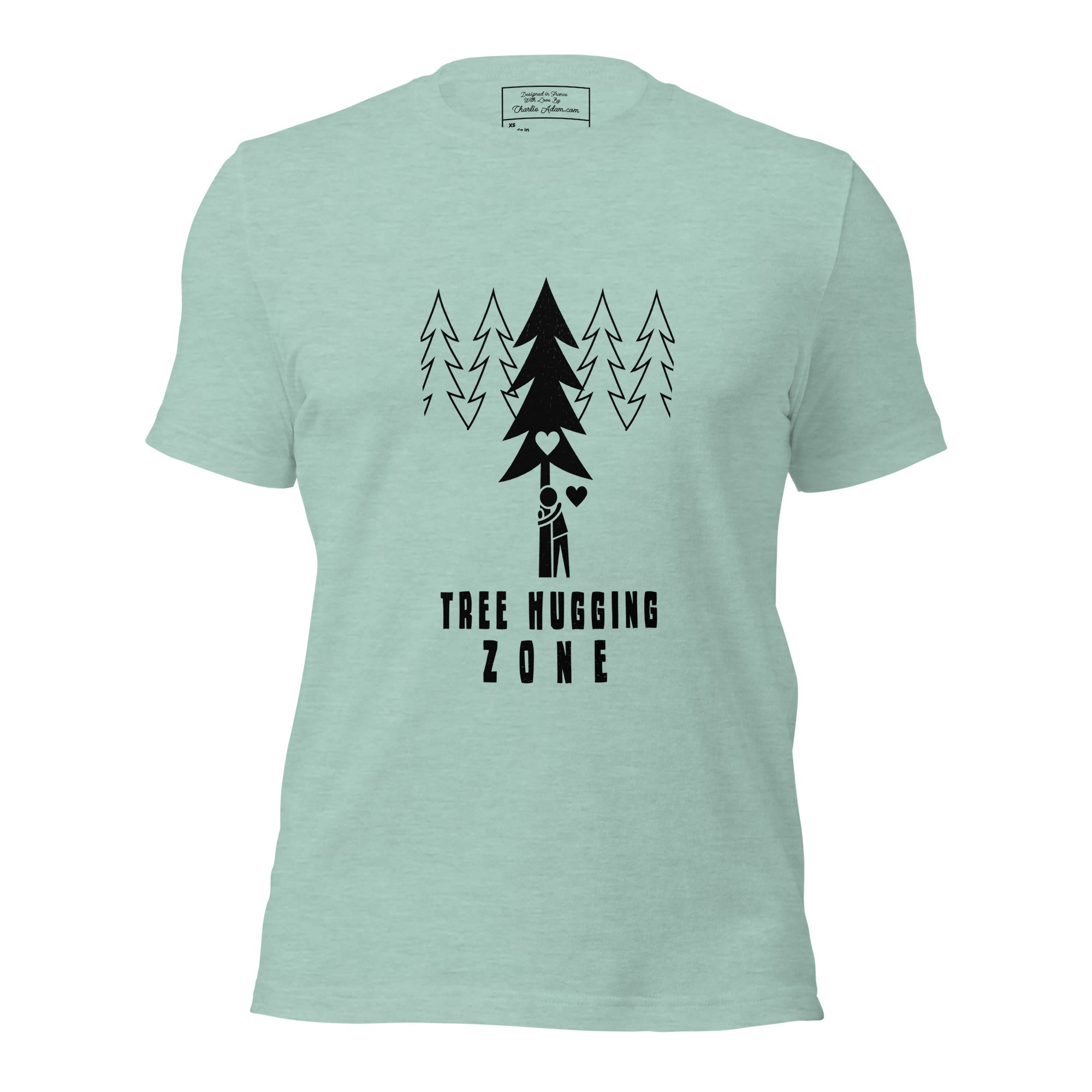 Unisex t-shirt Tree hugging zone on light heather colors