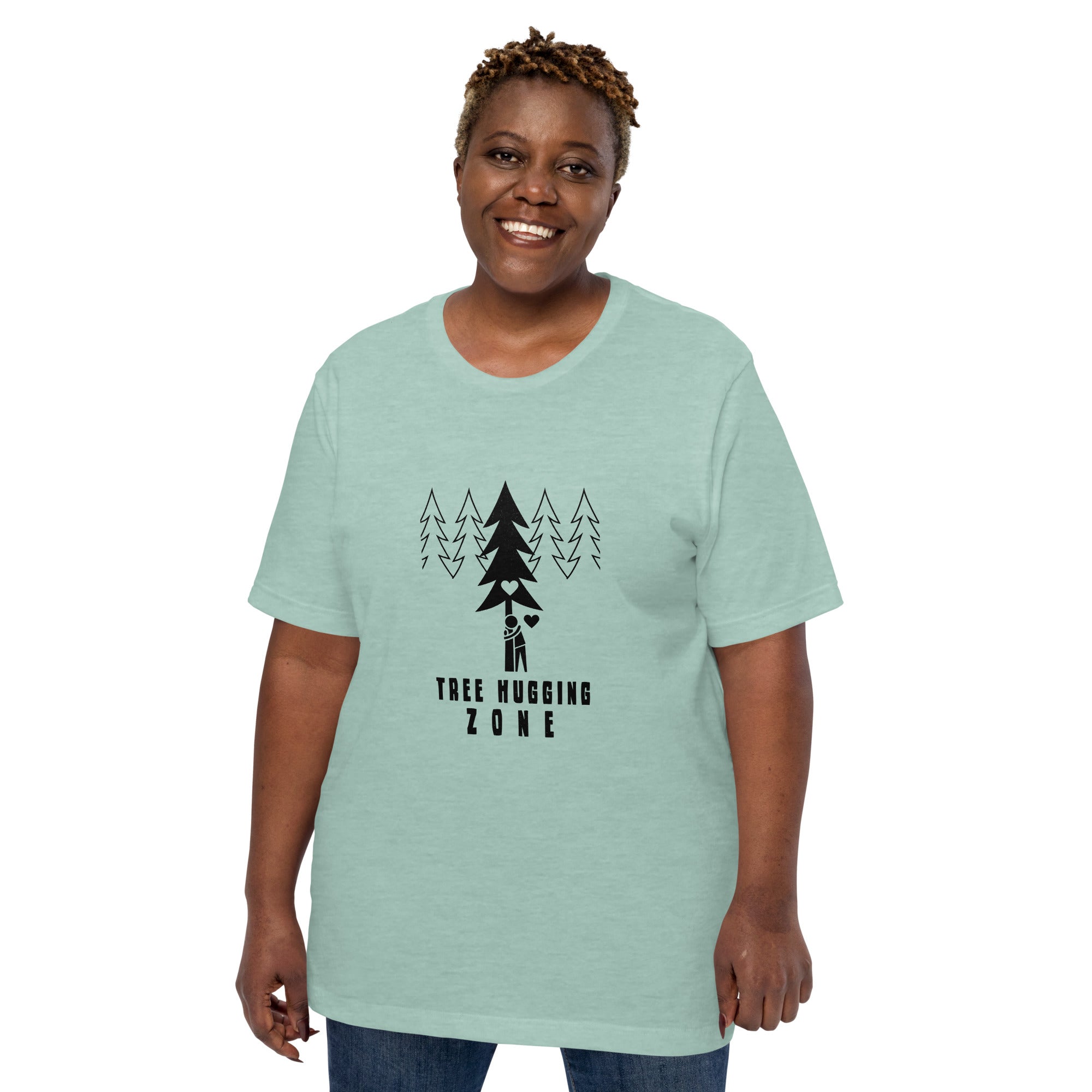 Unisex t-shirt Tree hugging zone on light heather colors