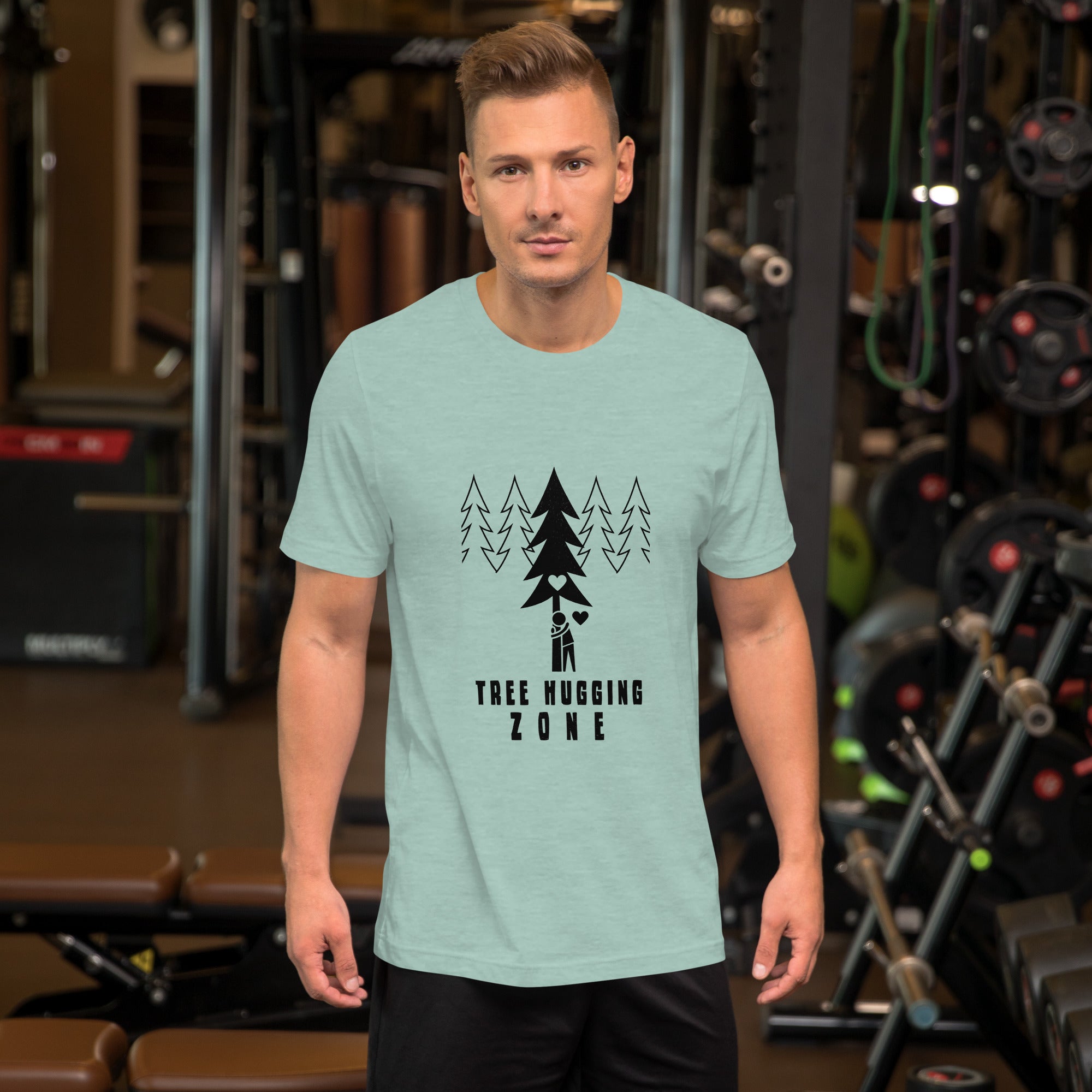 Unisex t-shirt Tree hugging zone on light heather colors