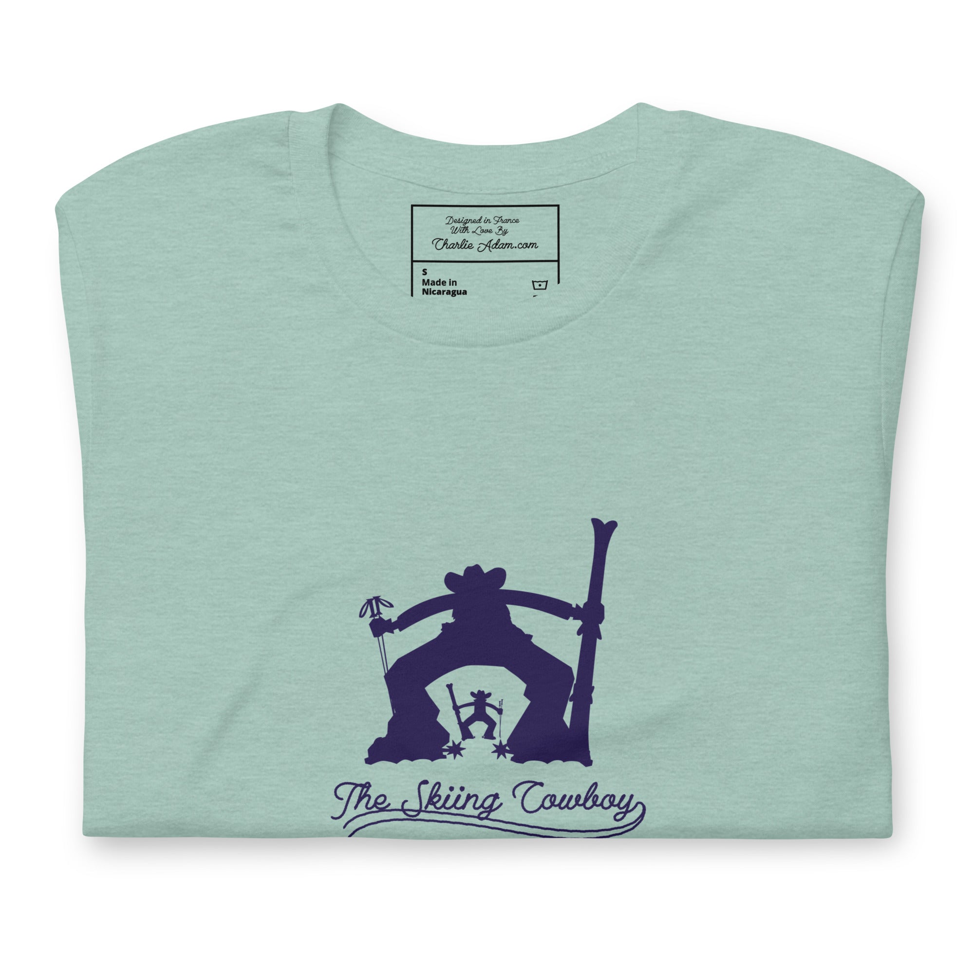 T-shirt en coton unisexe Ski Fight at OK Corral Silhouette sur couleurs chinées claires