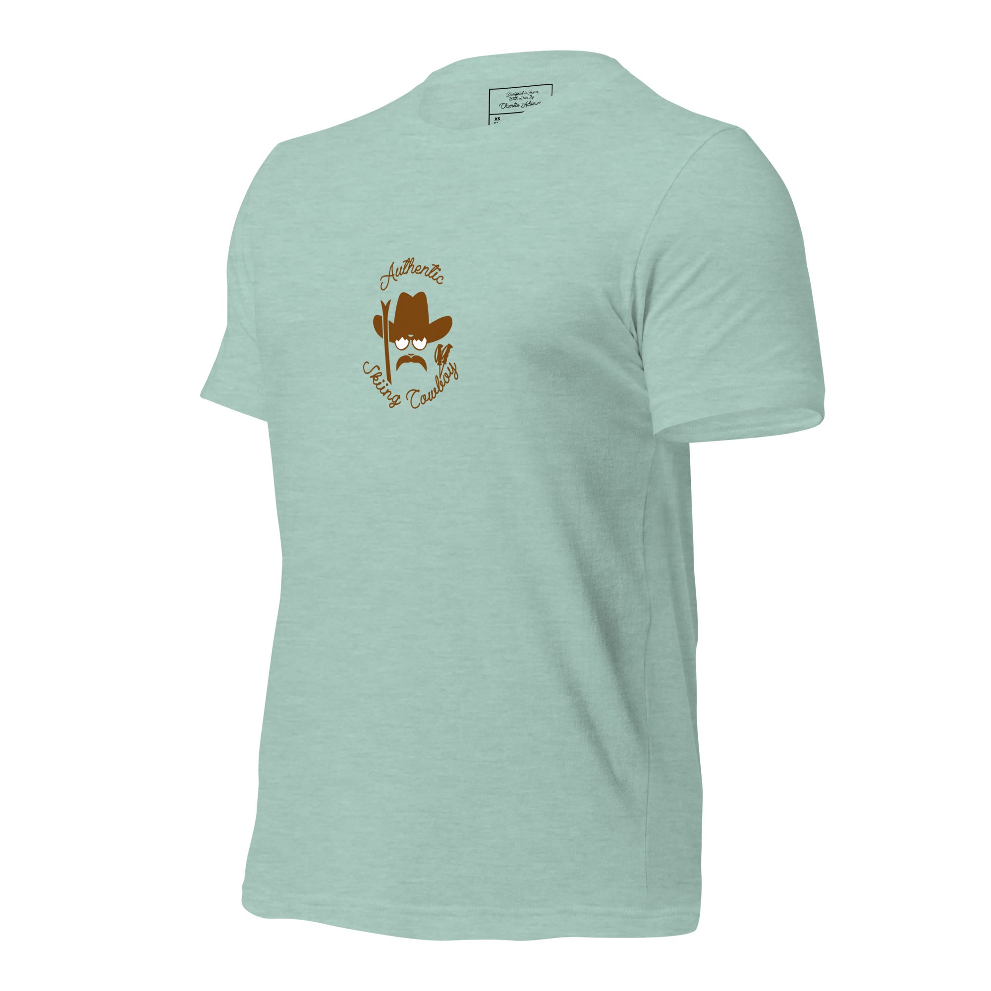 Unisex t-shirt Authentic Skiing Cowboy on heather colors