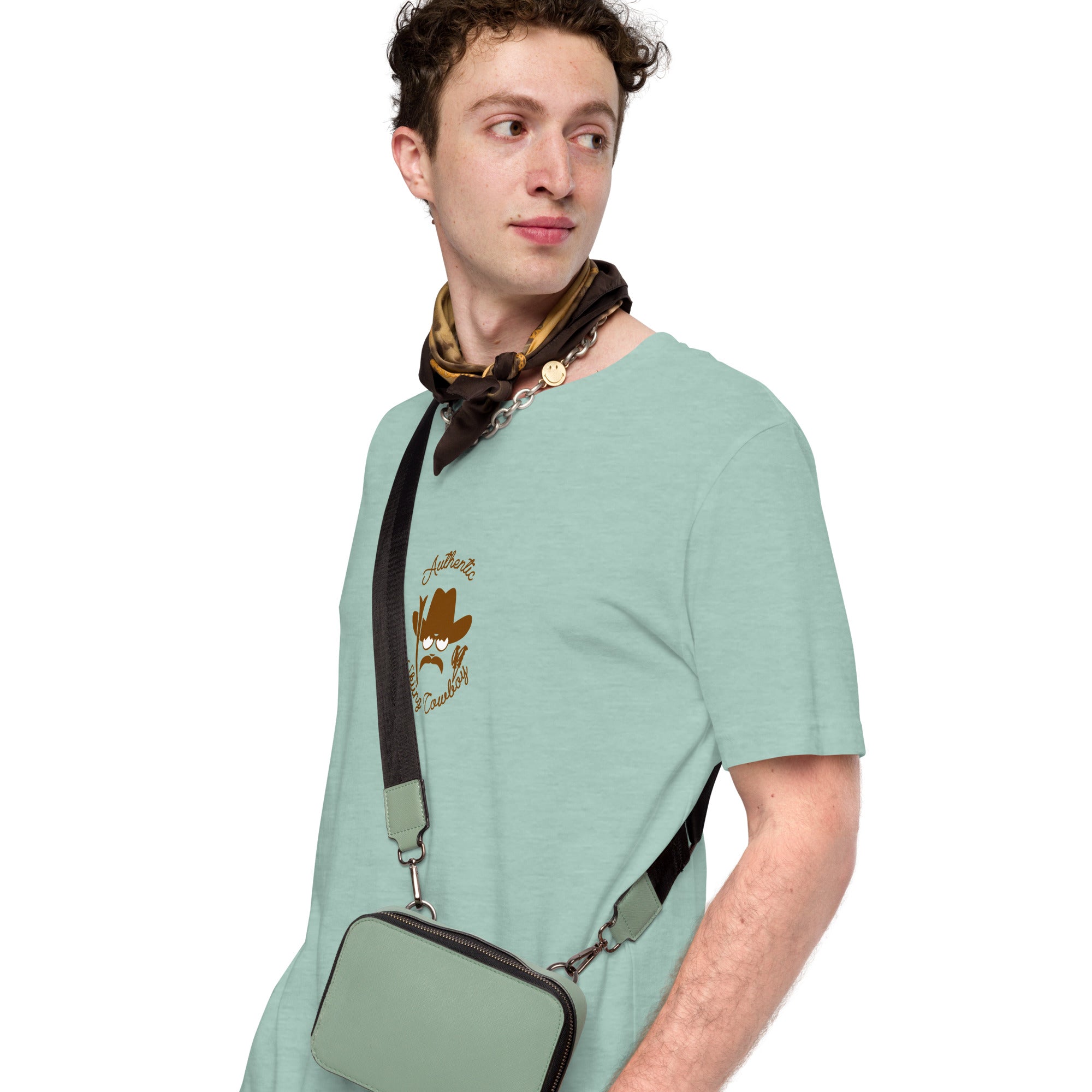 Unisex t-shirt Authentic Skiing Cowboy on heather colors