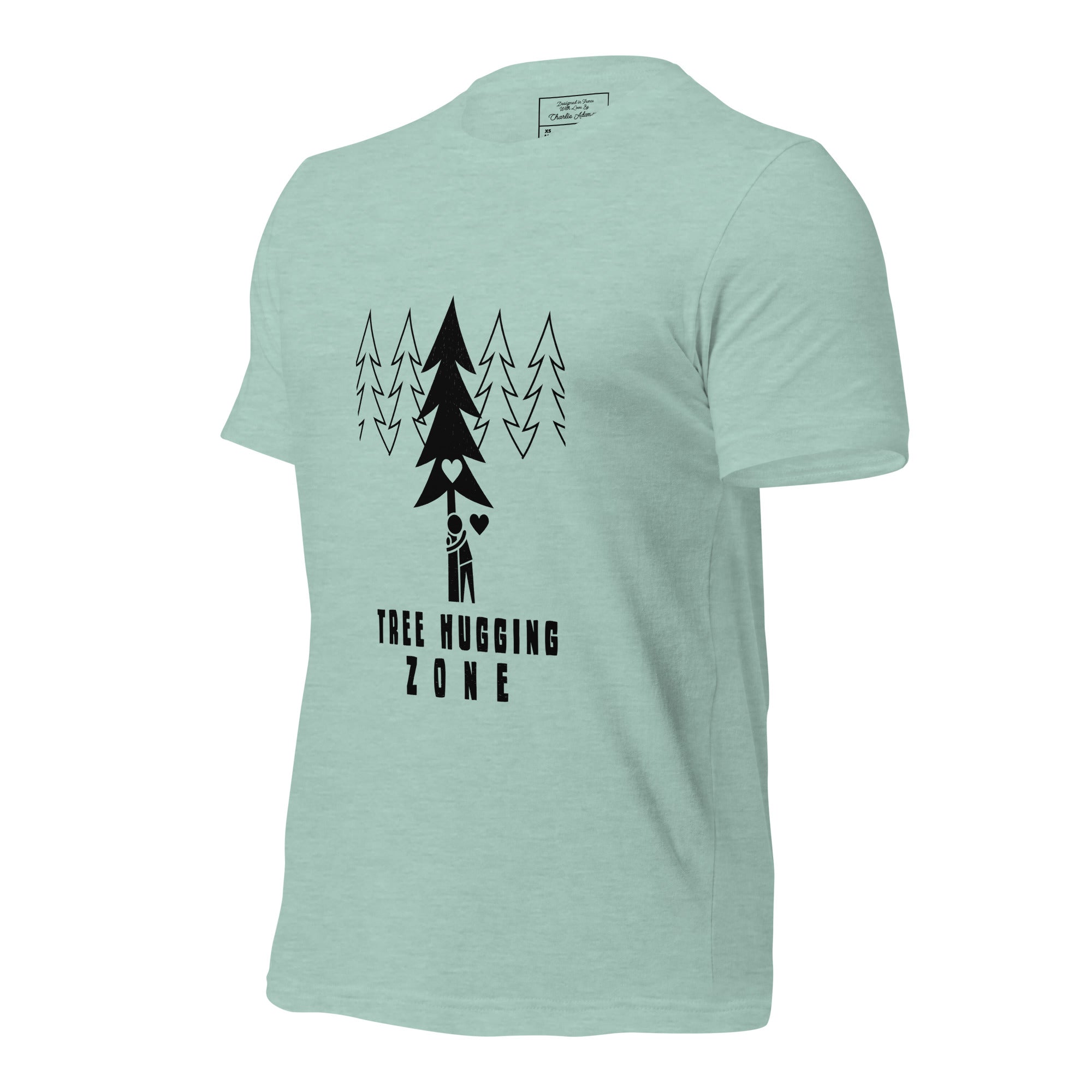 Unisex t-shirt Tree hugging zone on light heather colors