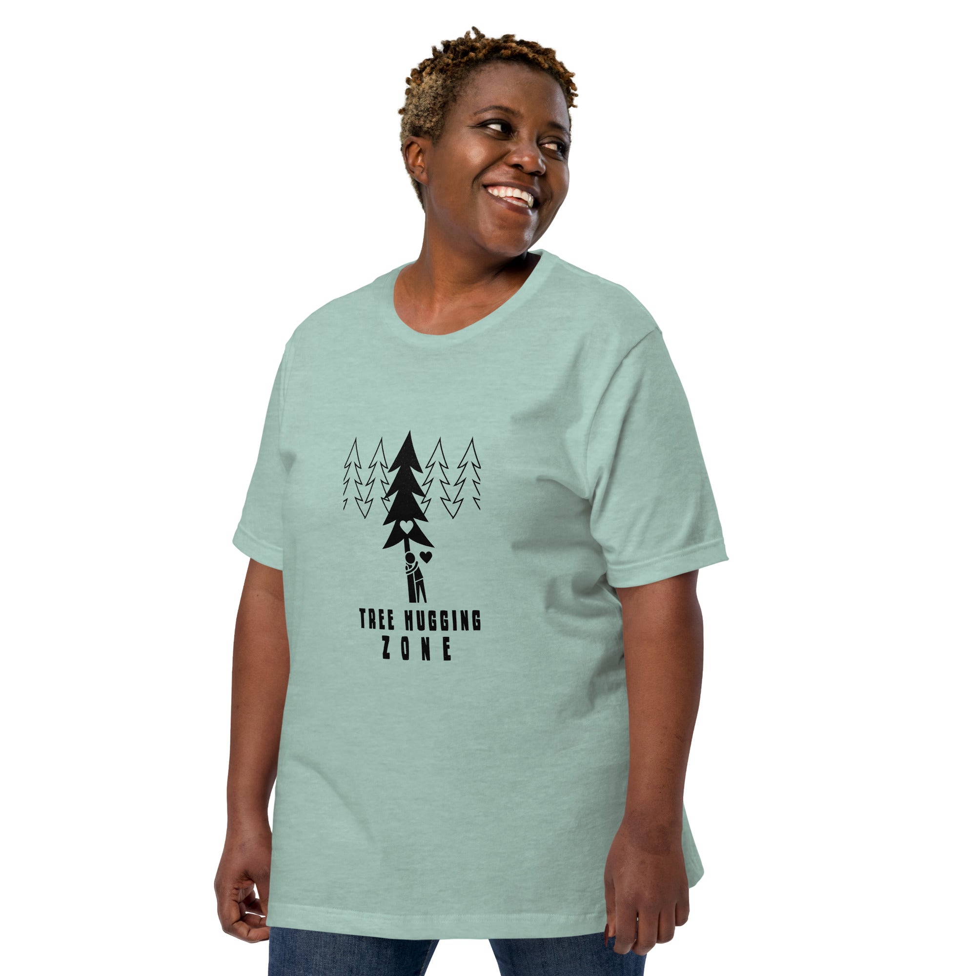 Unisex t-shirt Tree hugging zone on light heather colors