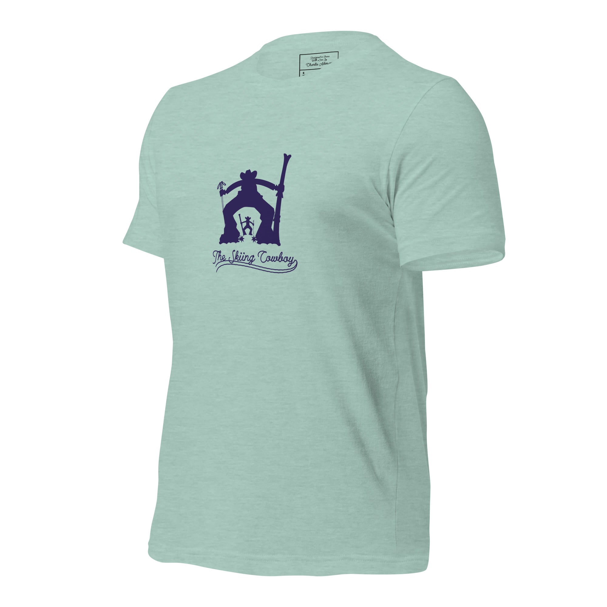 T-shirt en coton unisexe Ski Fight at OK Corral Silhouette sur couleurs chinées claires
