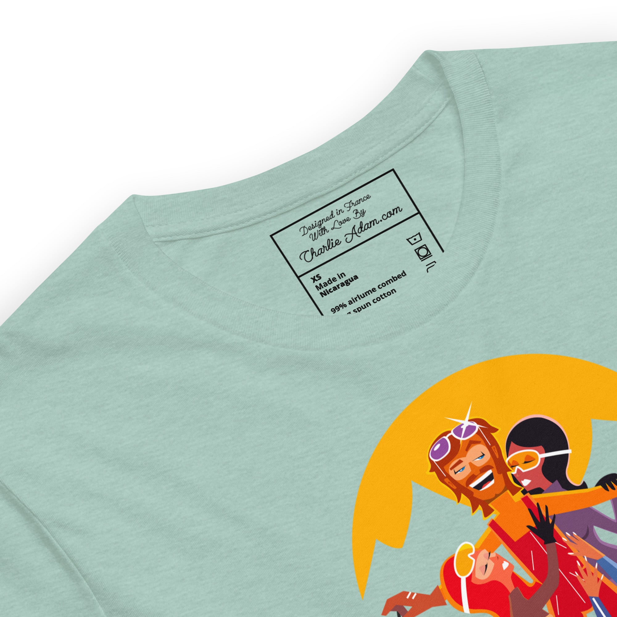 T-shirt en coton unisexe Love instructor First lesson free sur couleurs chinées claires