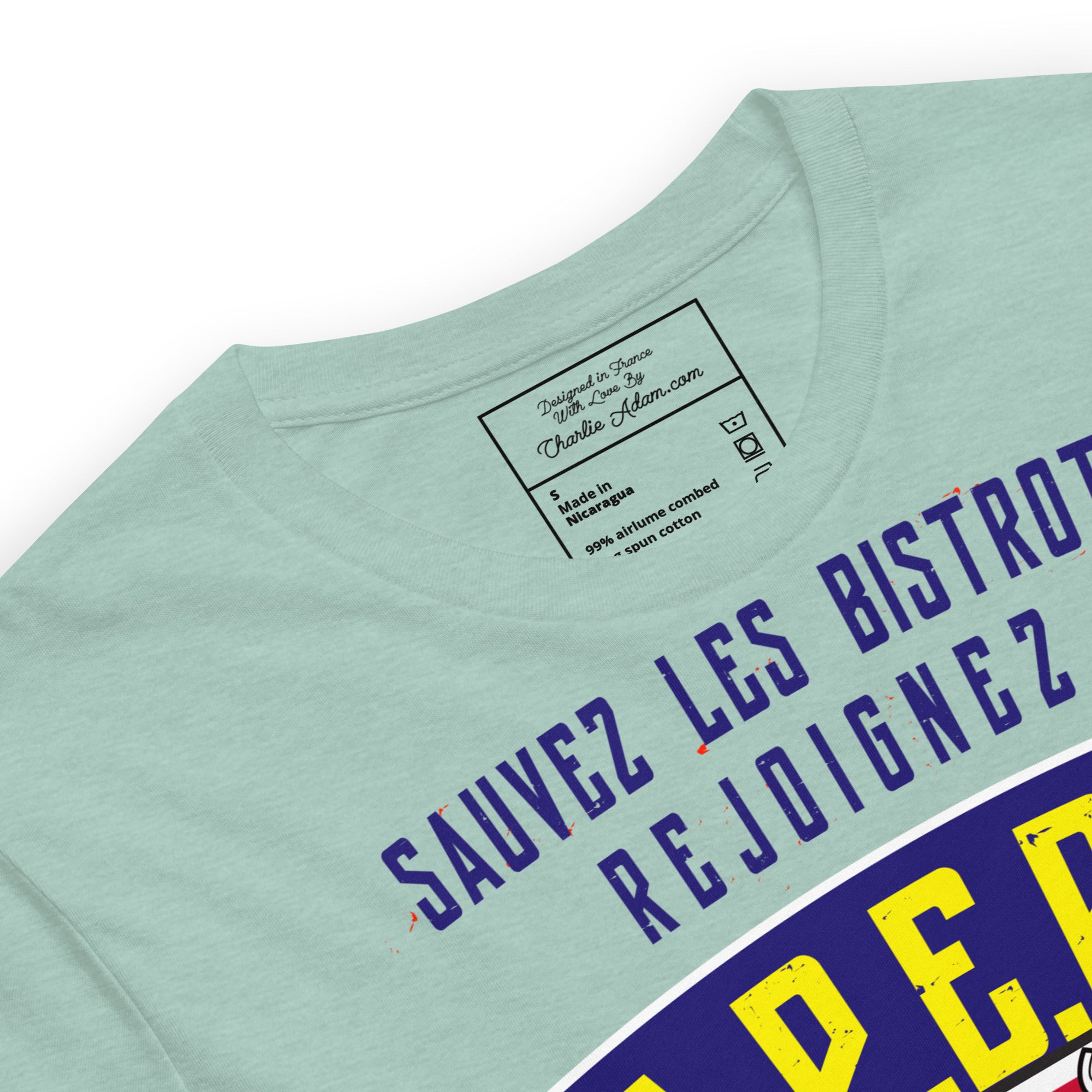 Unisex cotton t-shirt Sauvez les Bistrots, rejoignez l'Apéro on light heather colors