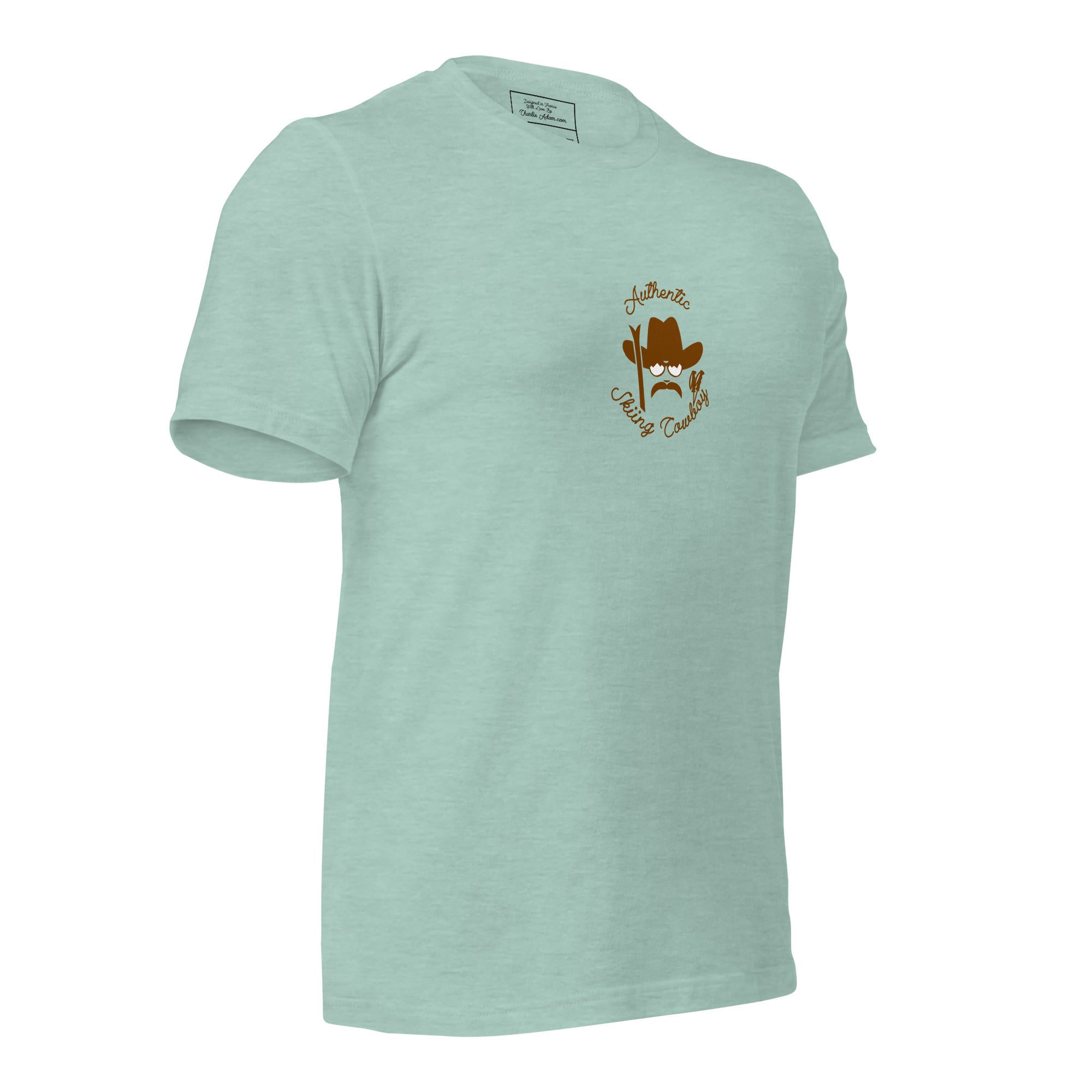 Unisex t-shirt Authentic Skiing Cowboy on heather colors