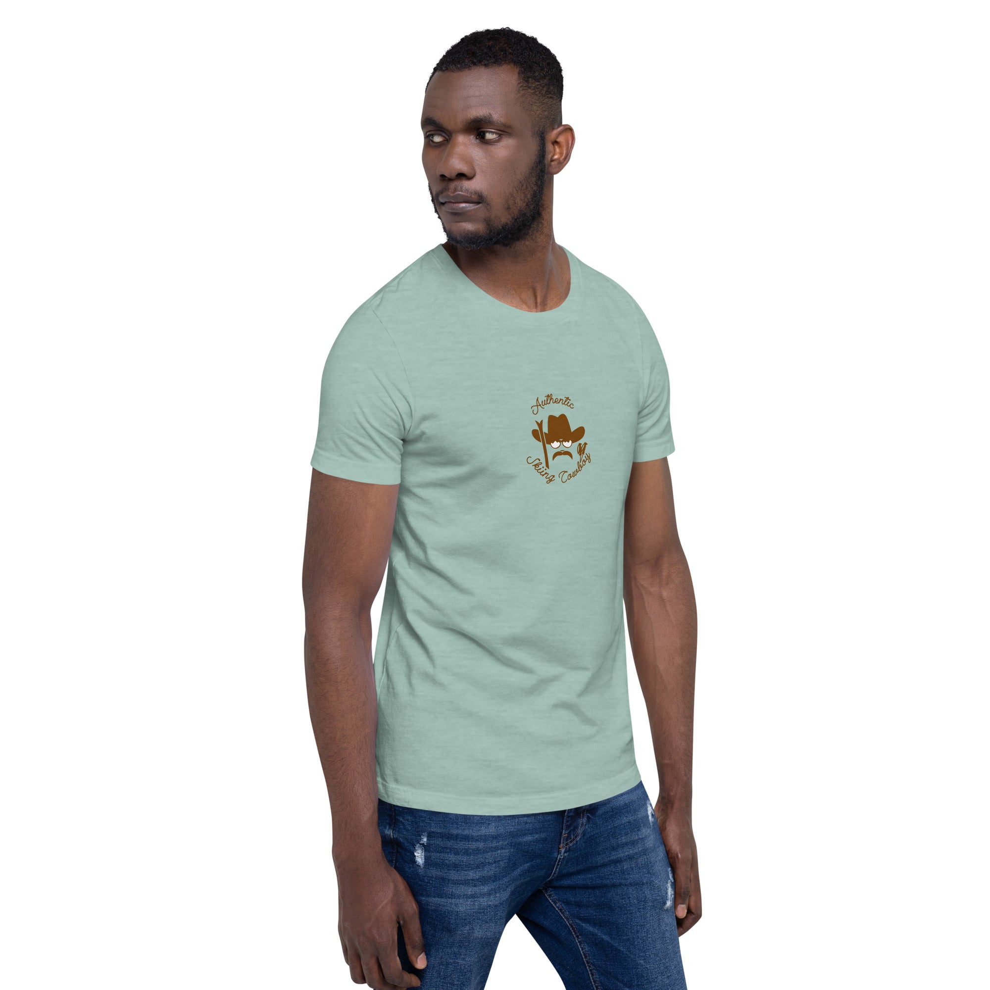 Unisex t-shirt Authentic Skiing Cowboy on heather colors