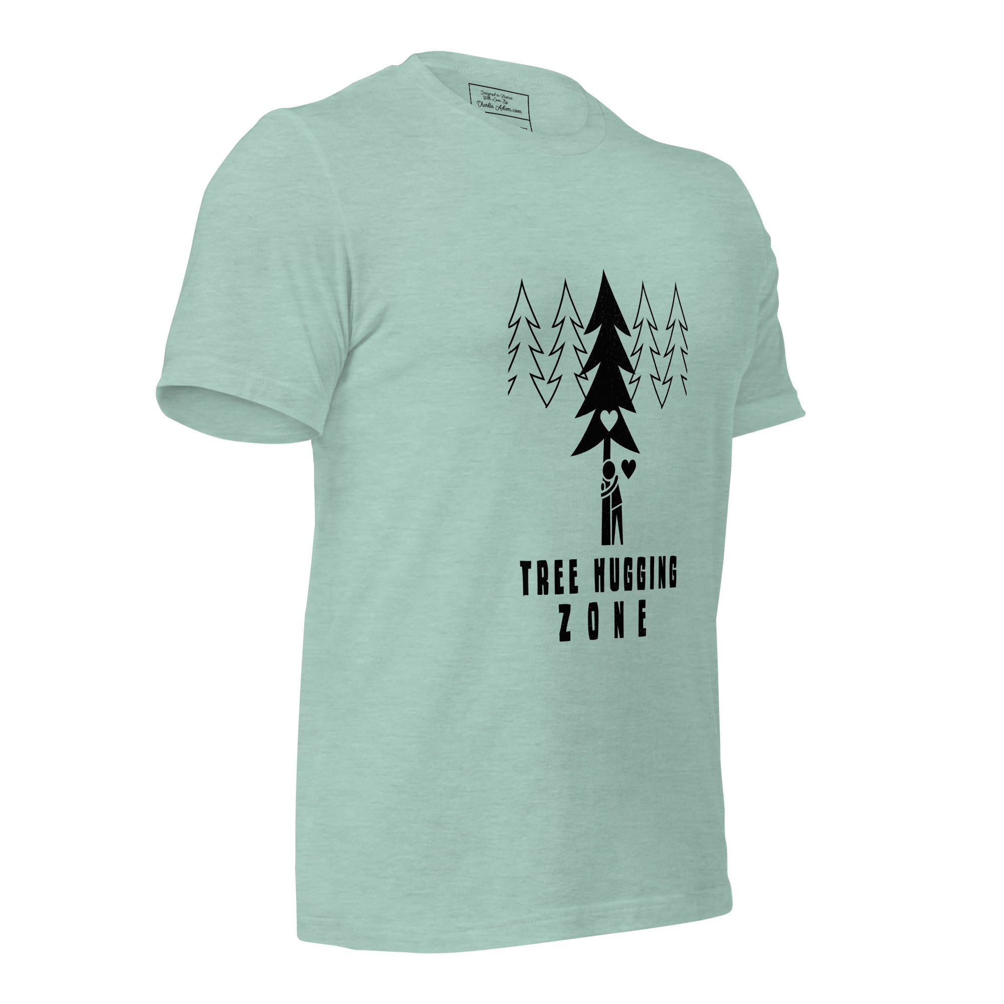 Unisex t-shirt Tree hugging zone on light heather colors