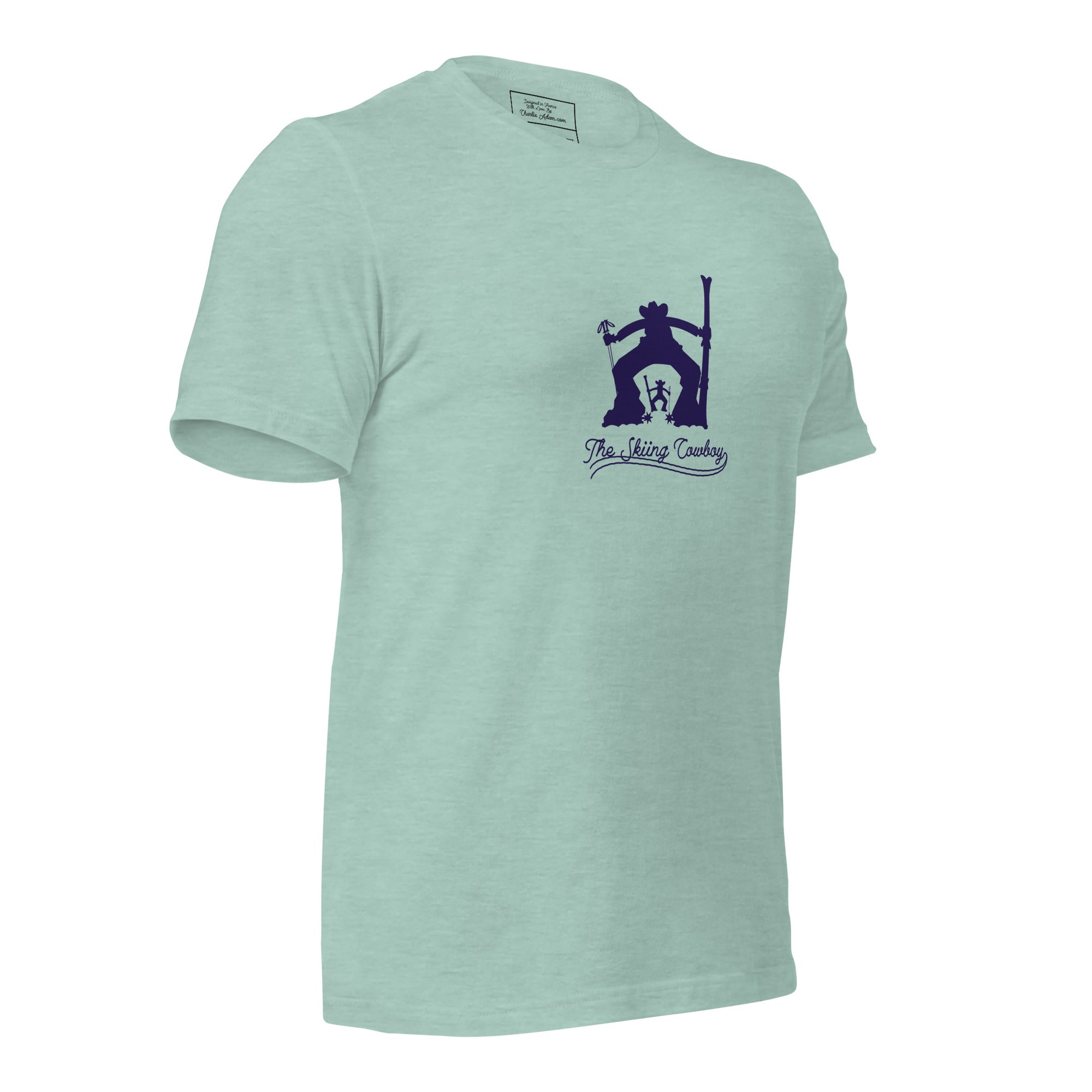 T-shirt en coton unisexe Ski Fight at OK Corral Silhouette sur couleurs chinées claires