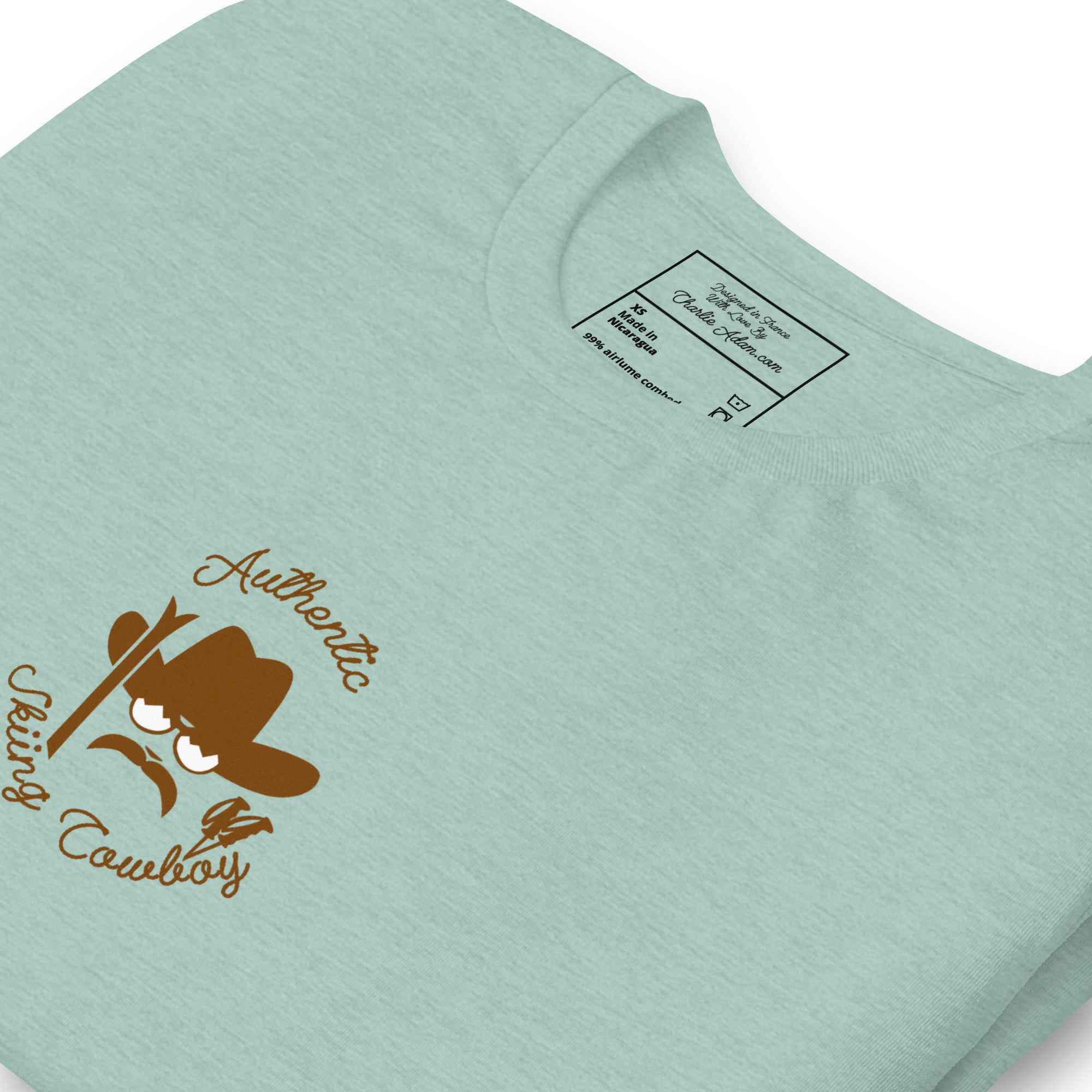 Unisex t-shirt Authentic Skiing Cowboy on heather colors