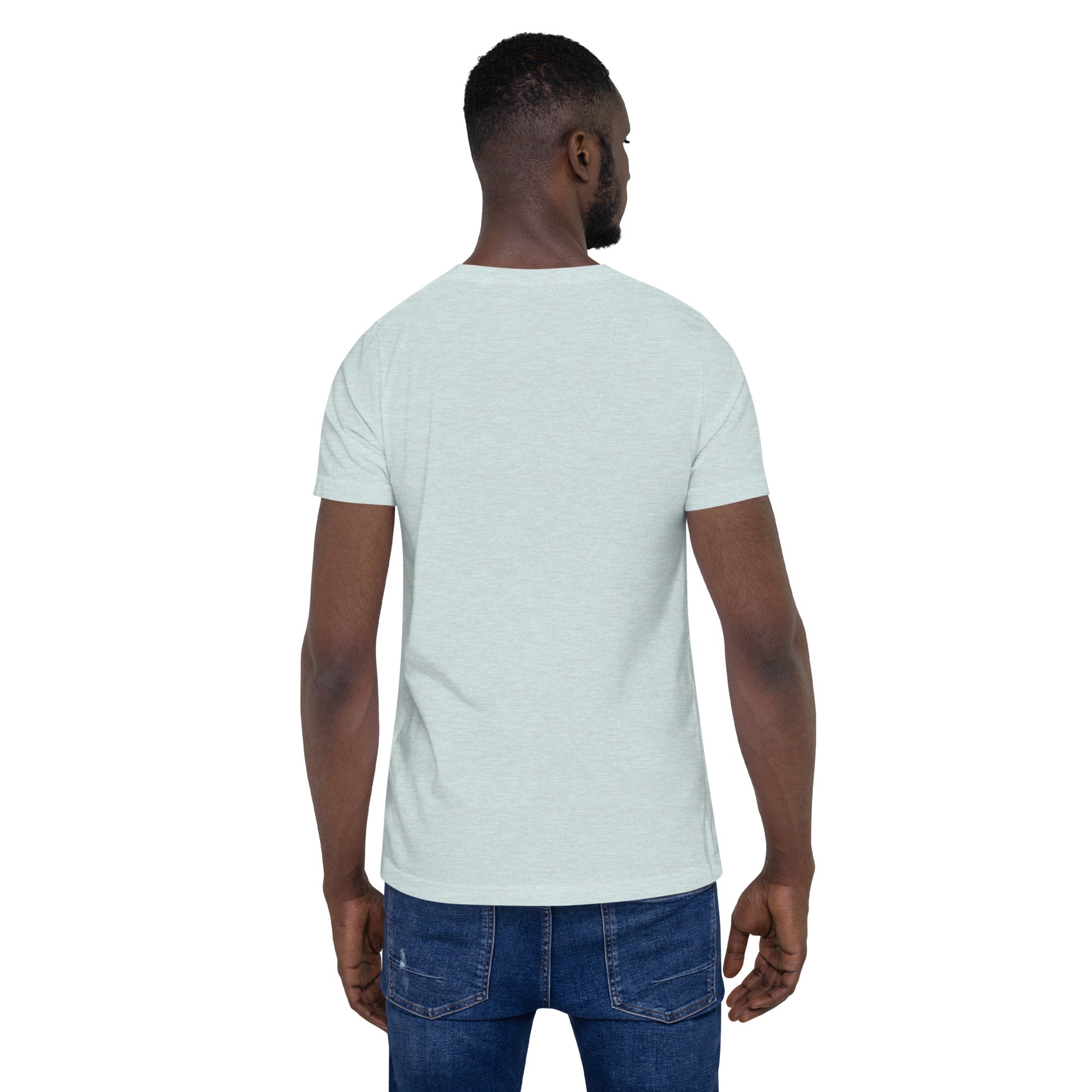 T-shirt en coton unisexe Make Bouillabaisse Not War sur couleurs chinées claires