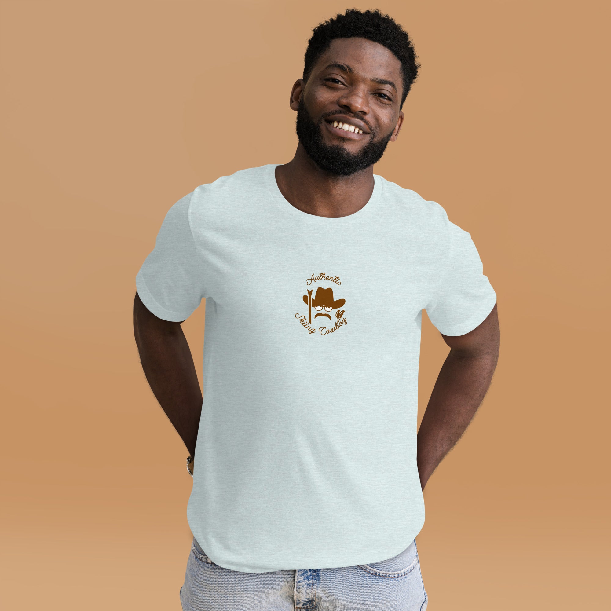 Unisex t-shirt Authentic Skiing Cowboy on heather colors