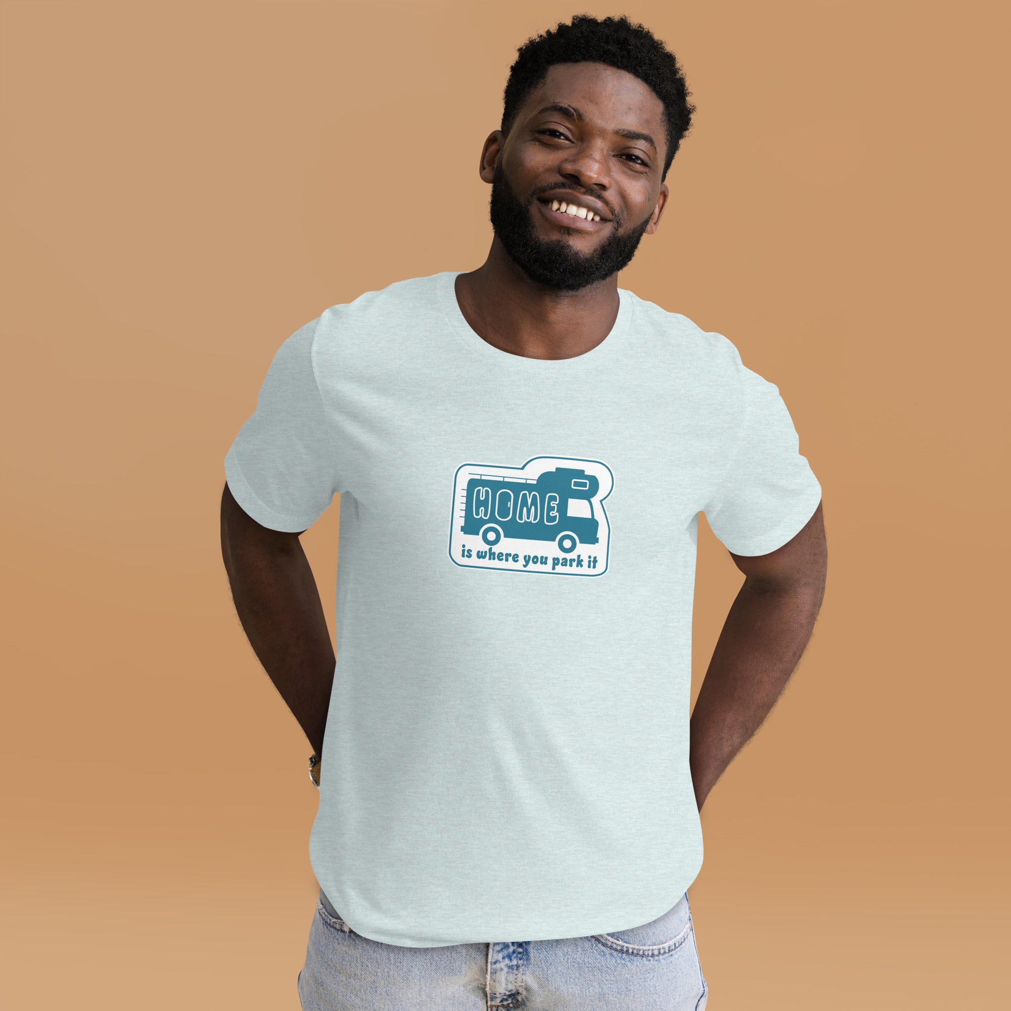 Unisex cotton t-shirt Bold Camper Van on light heather colors