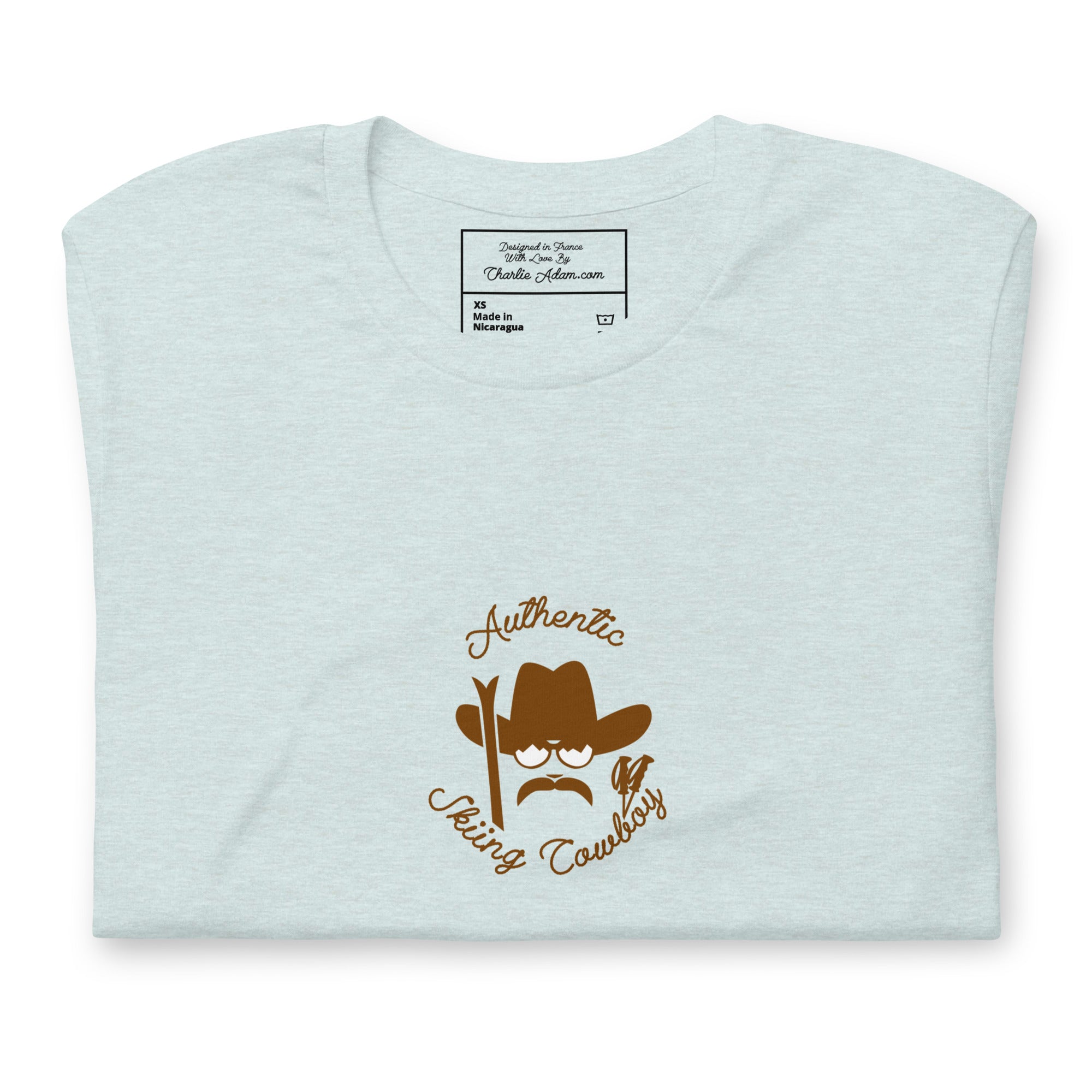 Unisex t-shirt Authentic Skiing Cowboy on heather colors