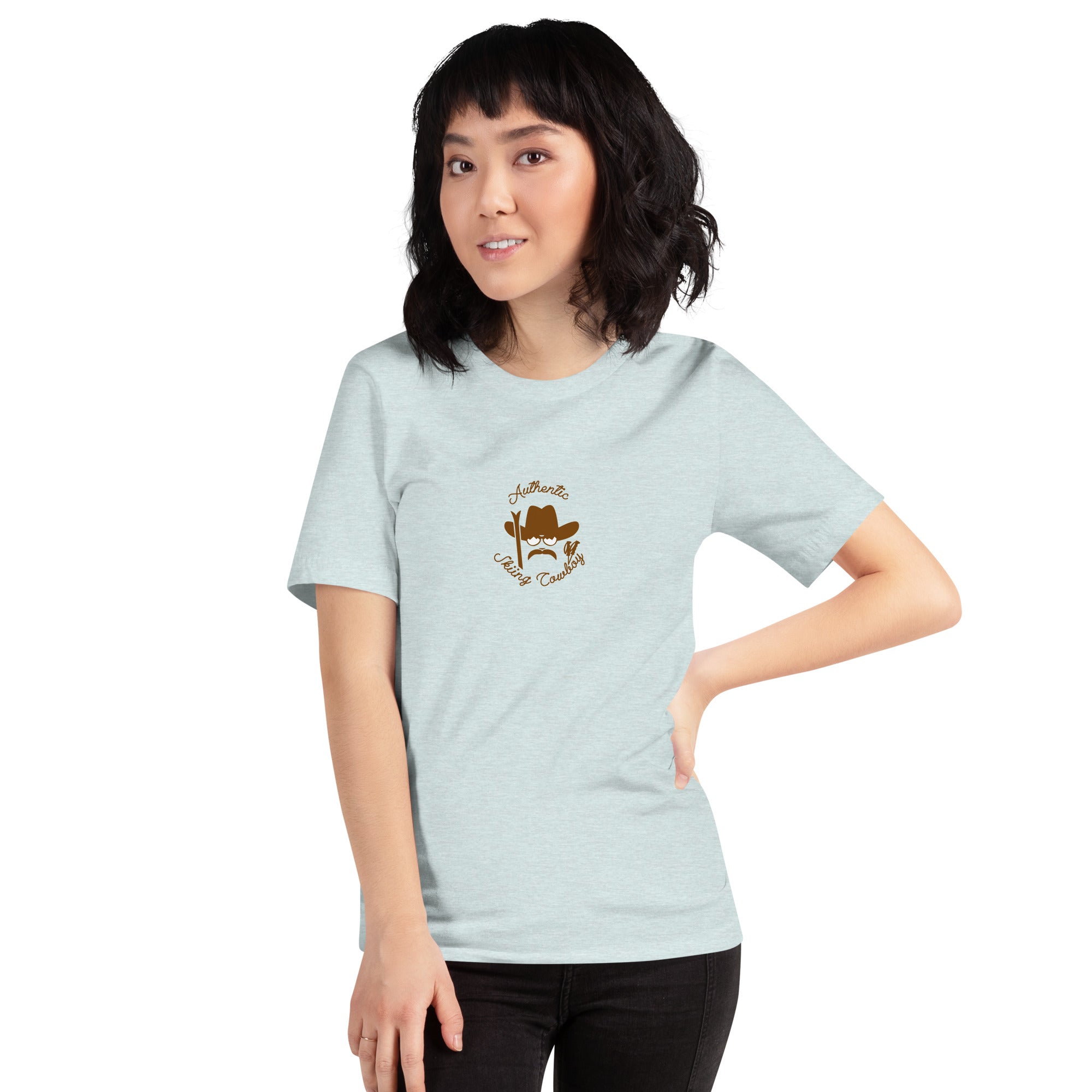 Unisex t-shirt Authentic Skiing Cowboy on heather colors