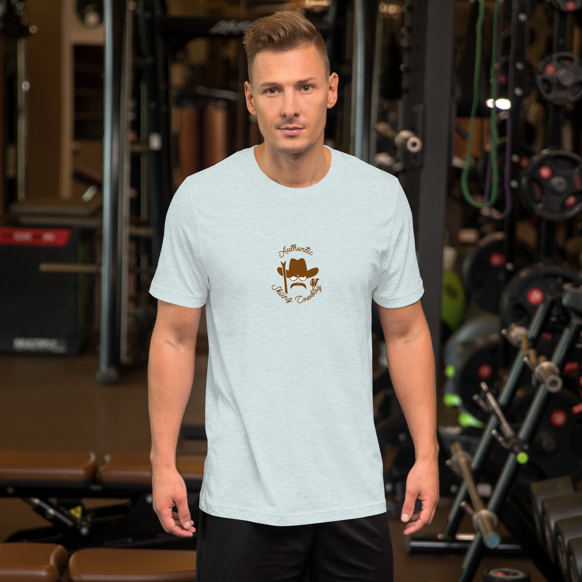 Unisex t-shirt Authentic Skiing Cowboy on heather colors