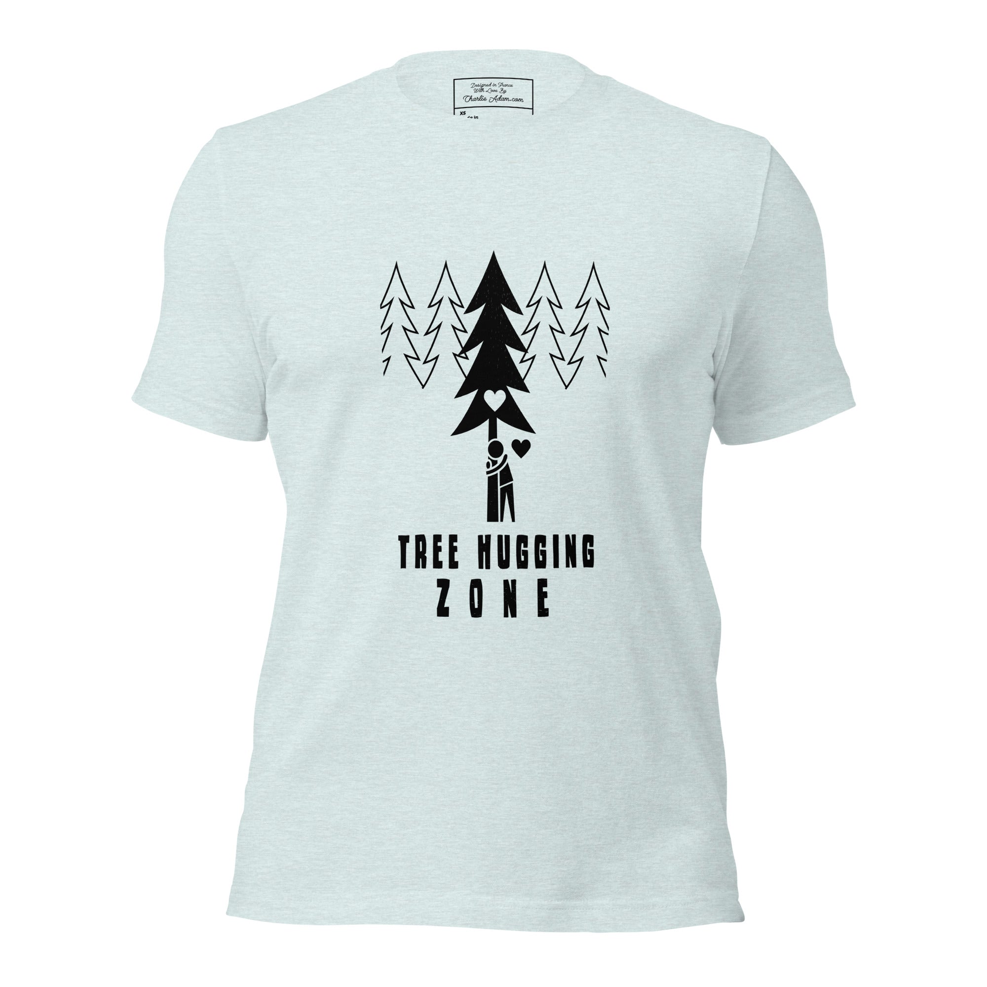 Unisex t-shirt Tree hugging zone on light heather colors