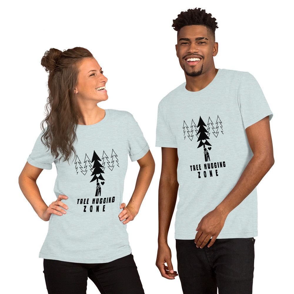 Unisex t-shirt Tree hugging zone on light heather colors