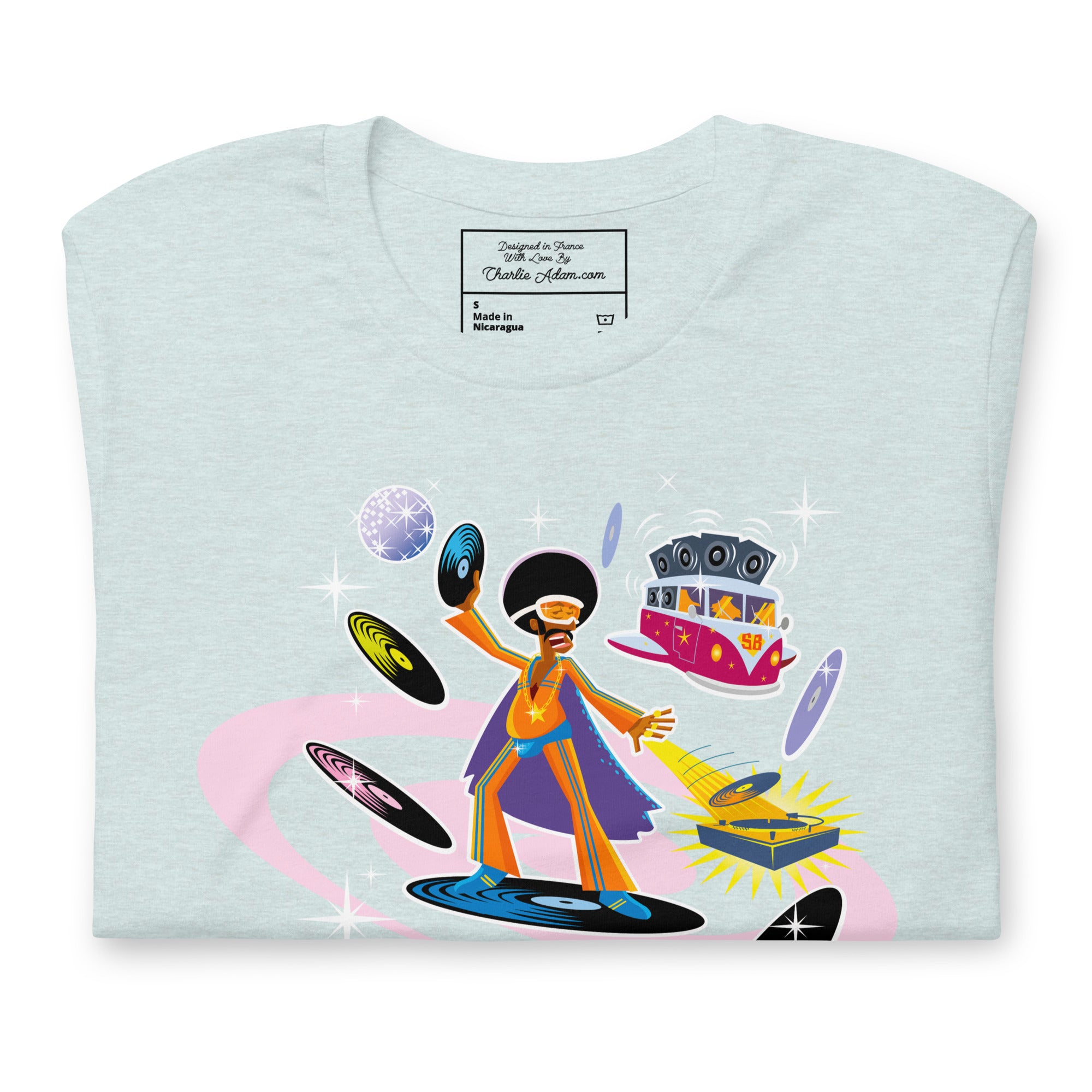 Unisex t-shirt Superboogieman saves the Party on light heather colors