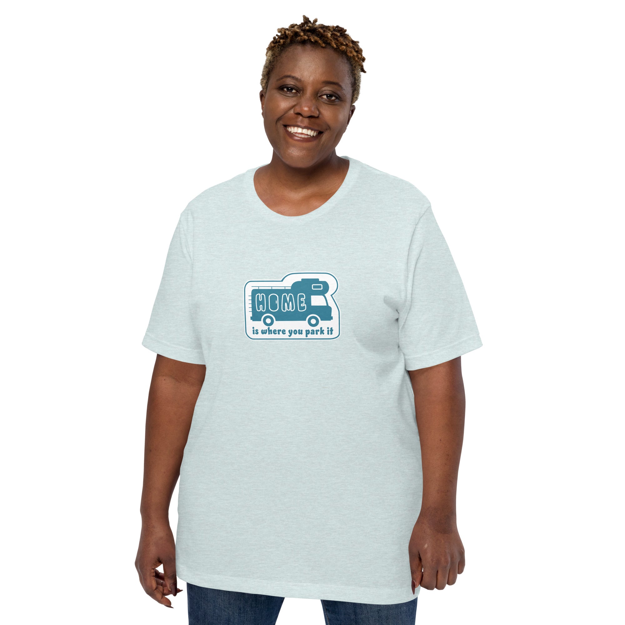 Unisex cotton t-shirt Bold Camper Van on light heather colors