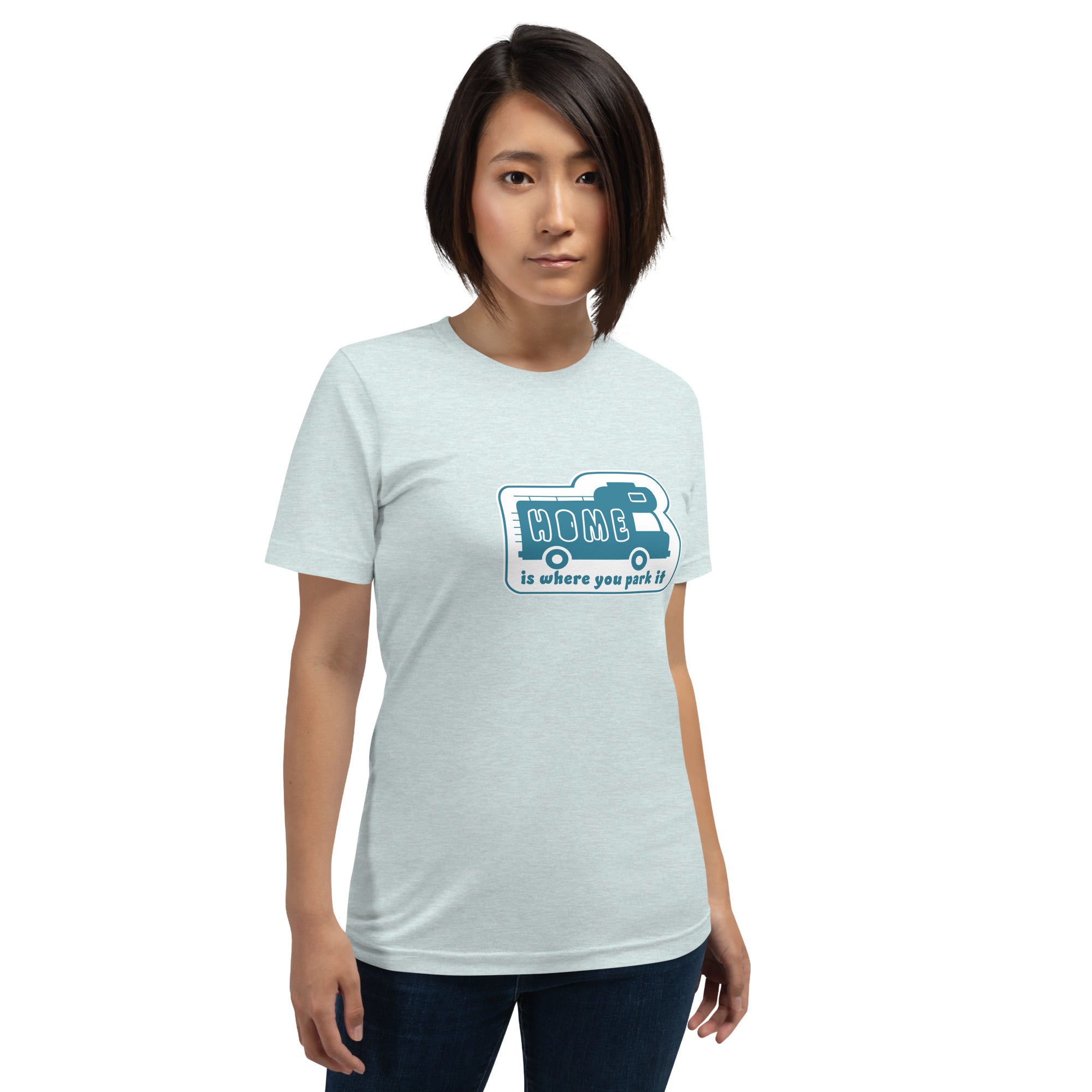 Unisex cotton t-shirt Bold Camper Van on light heather colors