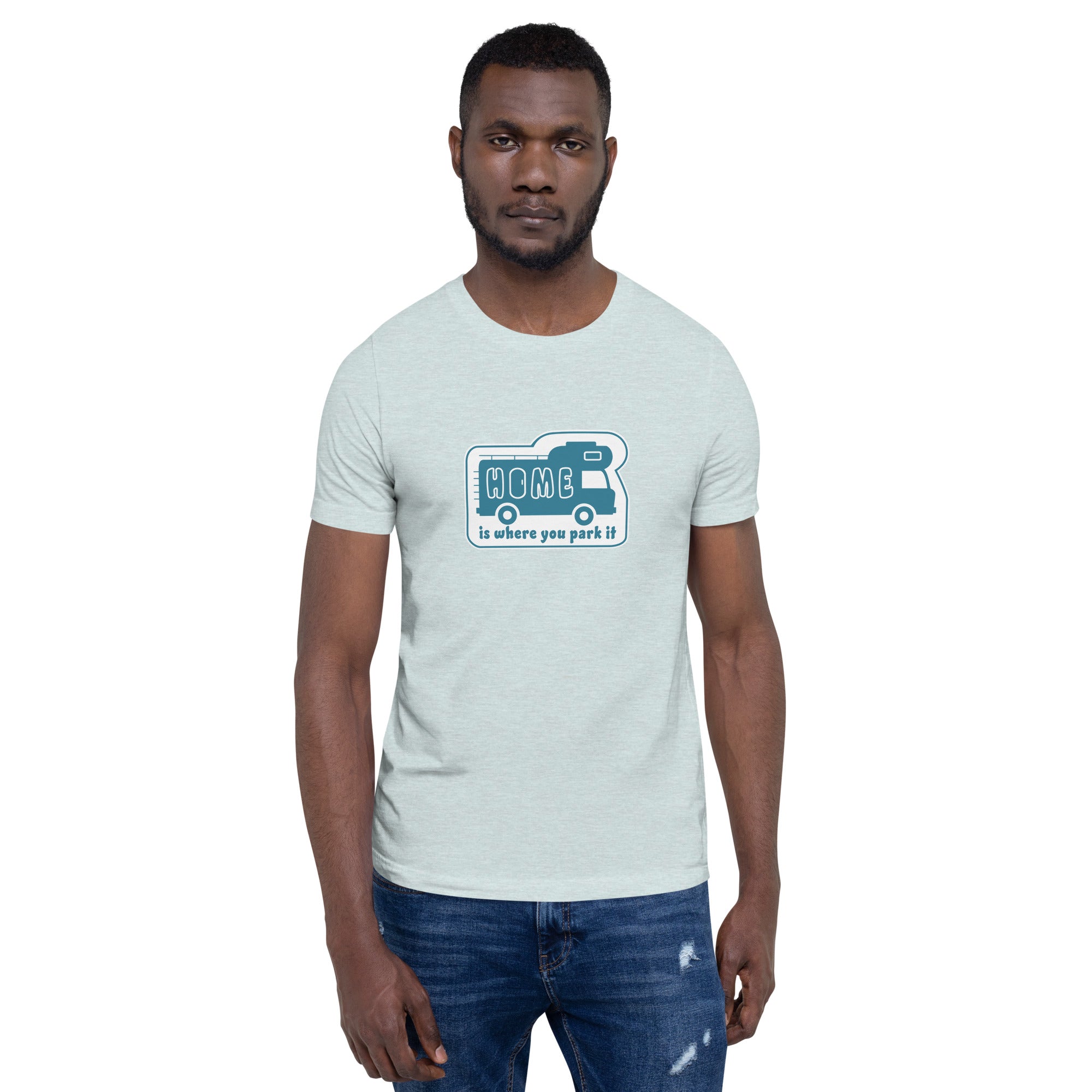 Unisex cotton t-shirt Bold Camper Van on light heather colors
