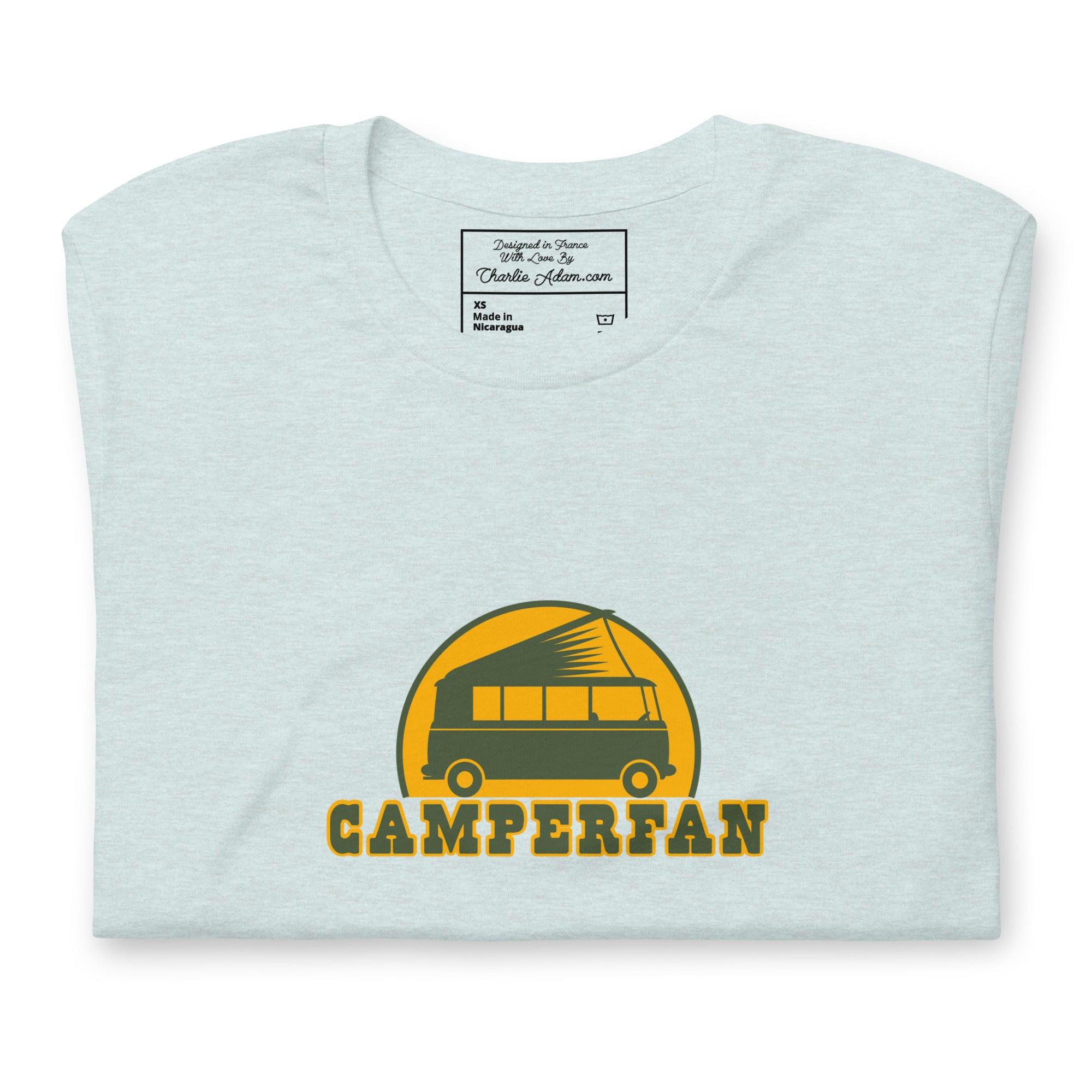 Unisex t-shirt Camperfan on light heather colors