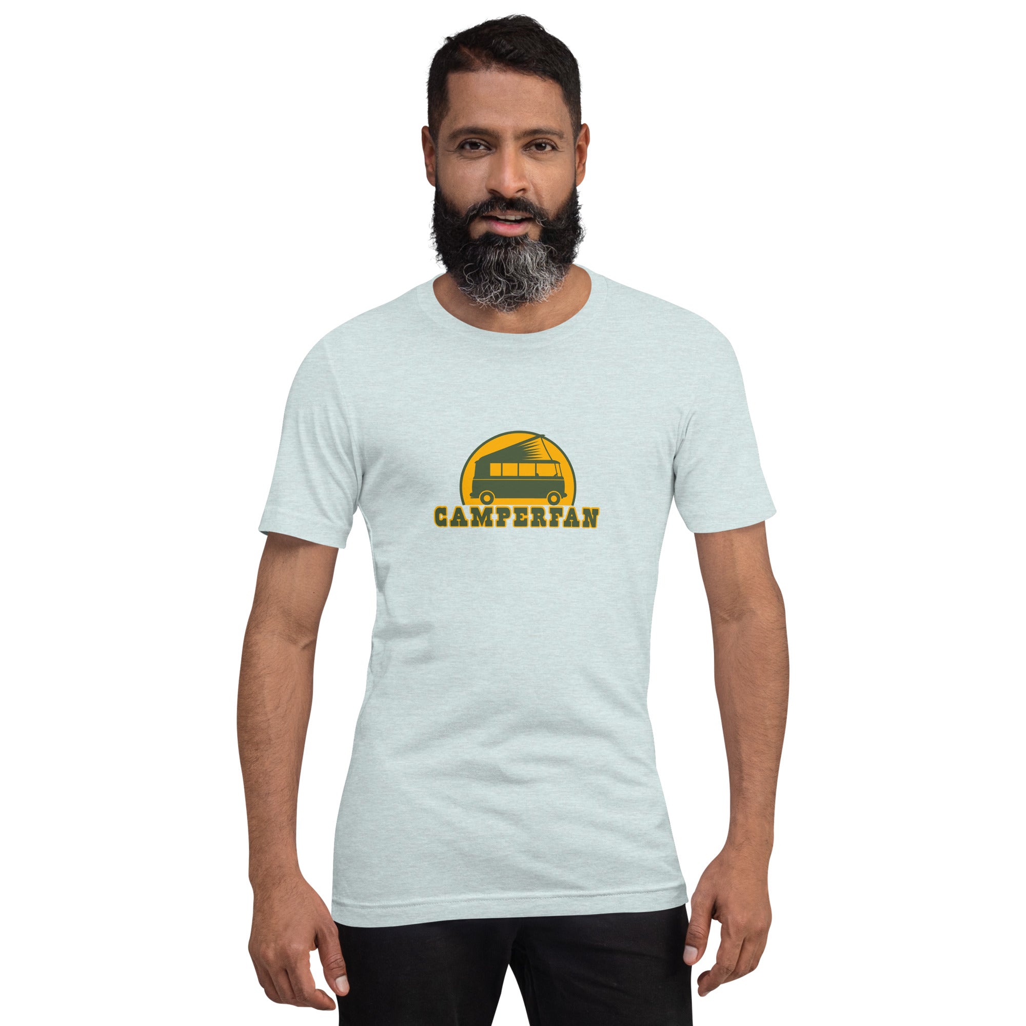 Unisex t-shirt Camperfan on light heather colors