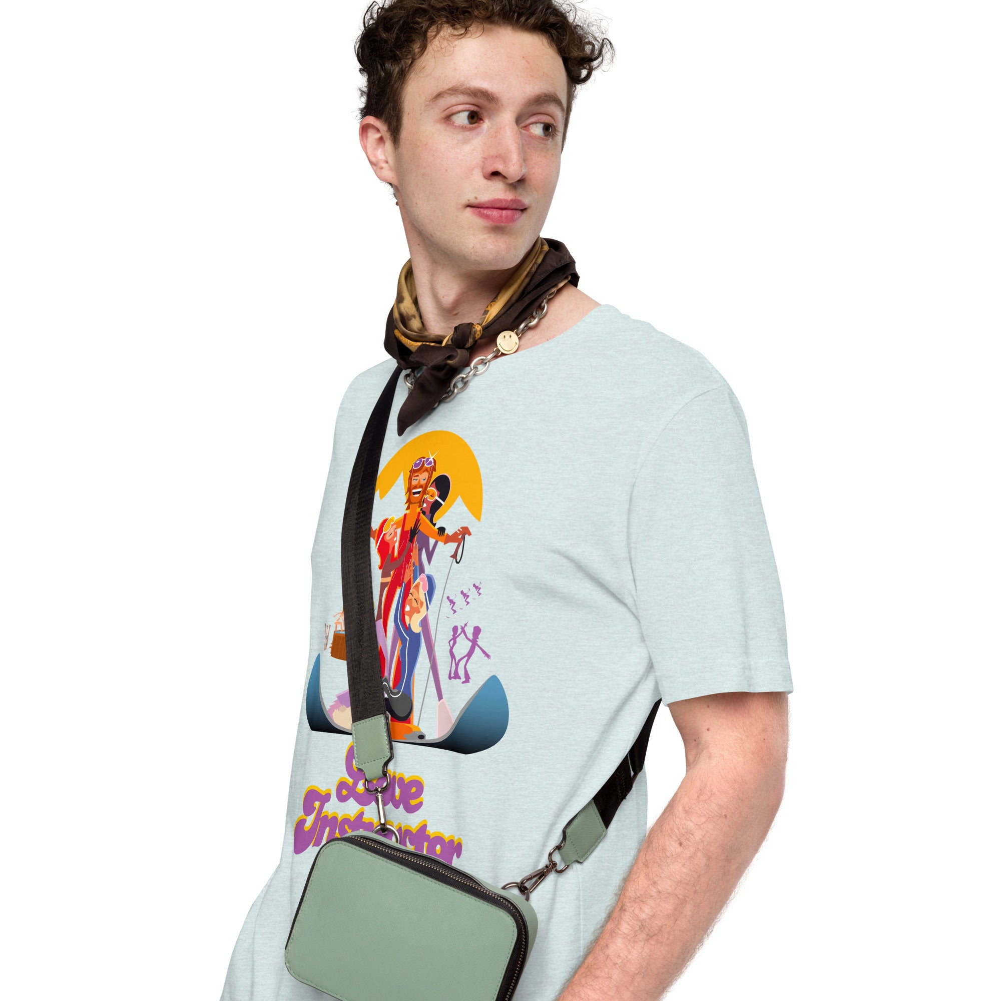 T-shirt en coton unisexe Love instructor First lesson free sur couleurs chinées claires