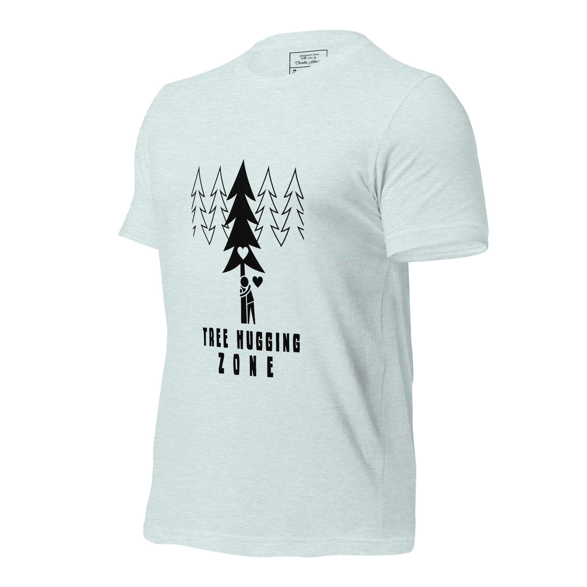 Unisex t-shirt Tree hugging zone on light heather colors