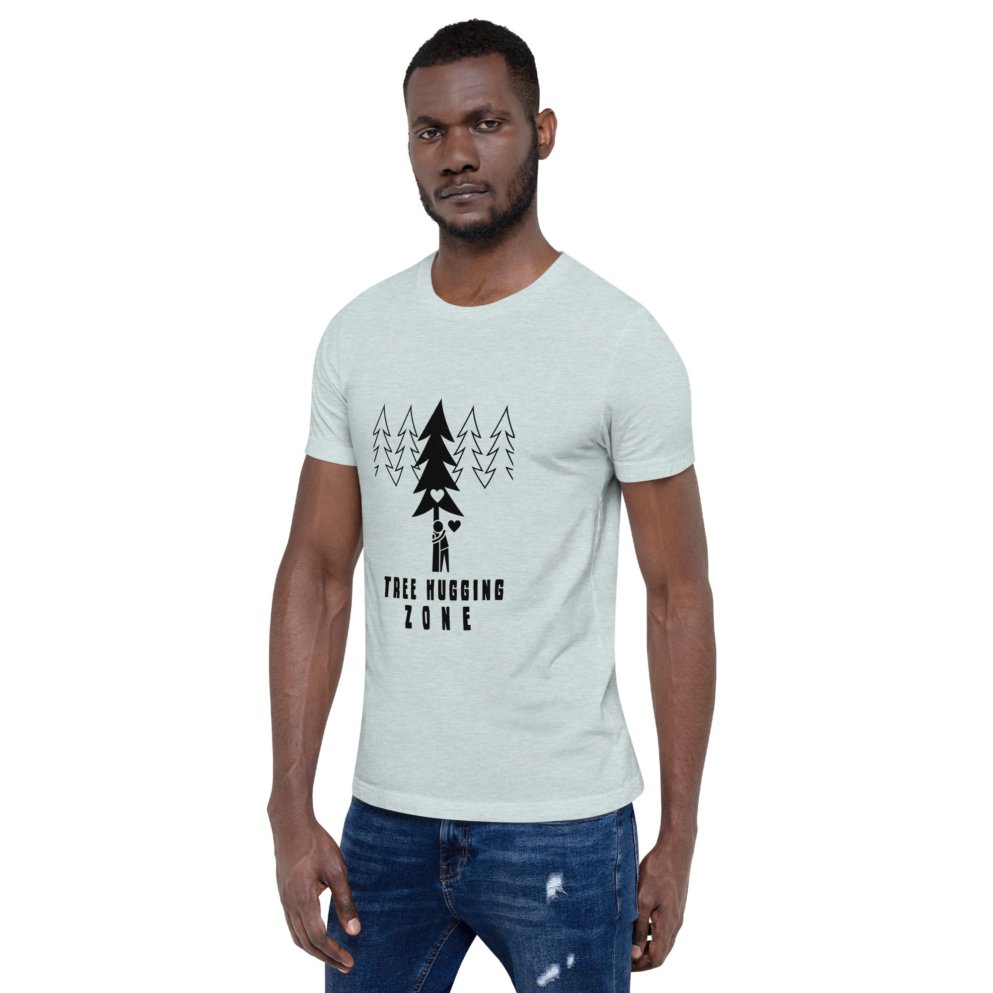 Unisex t-shirt Tree hugging zone on light heather colors