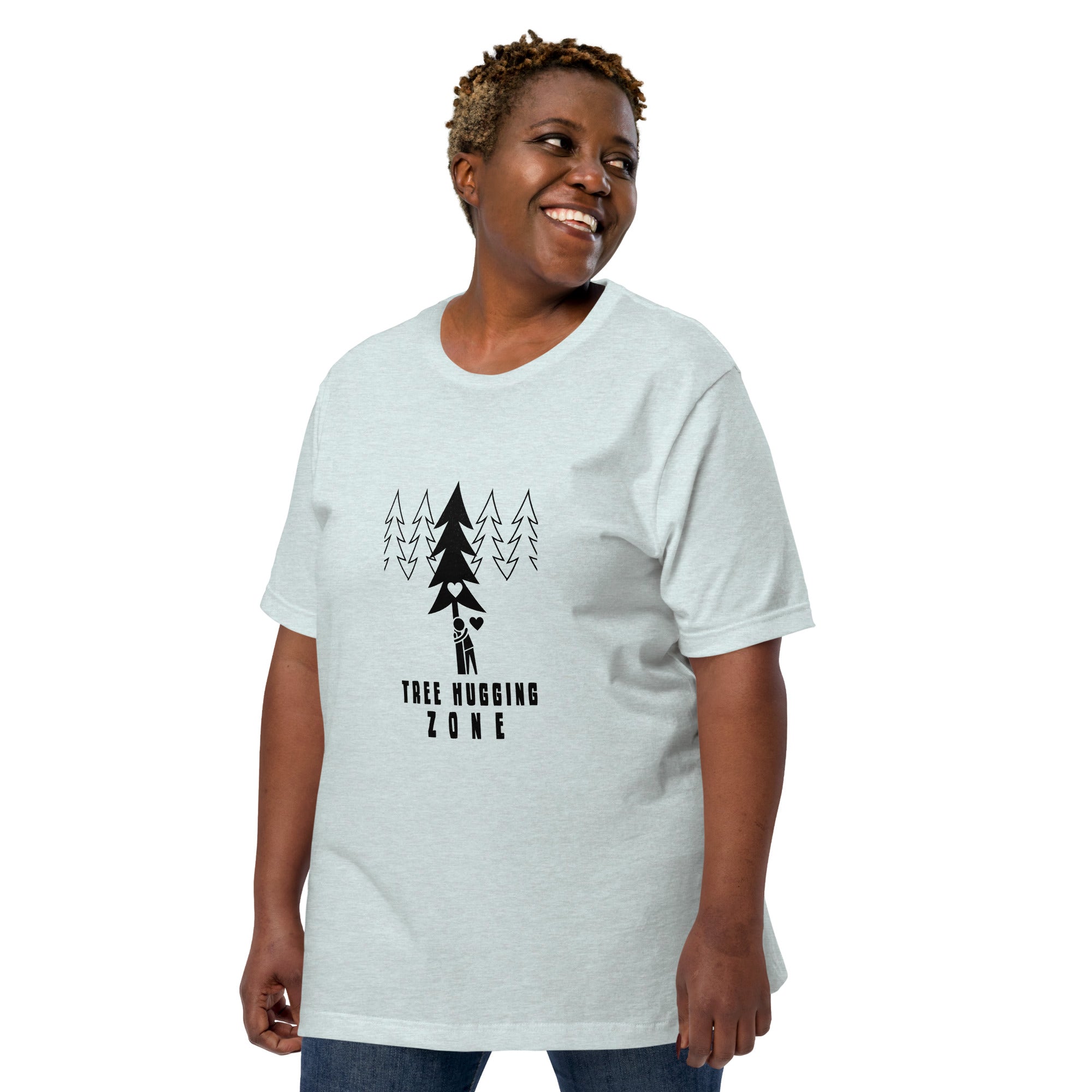 Unisex t-shirt Tree hugging zone on light heather colors