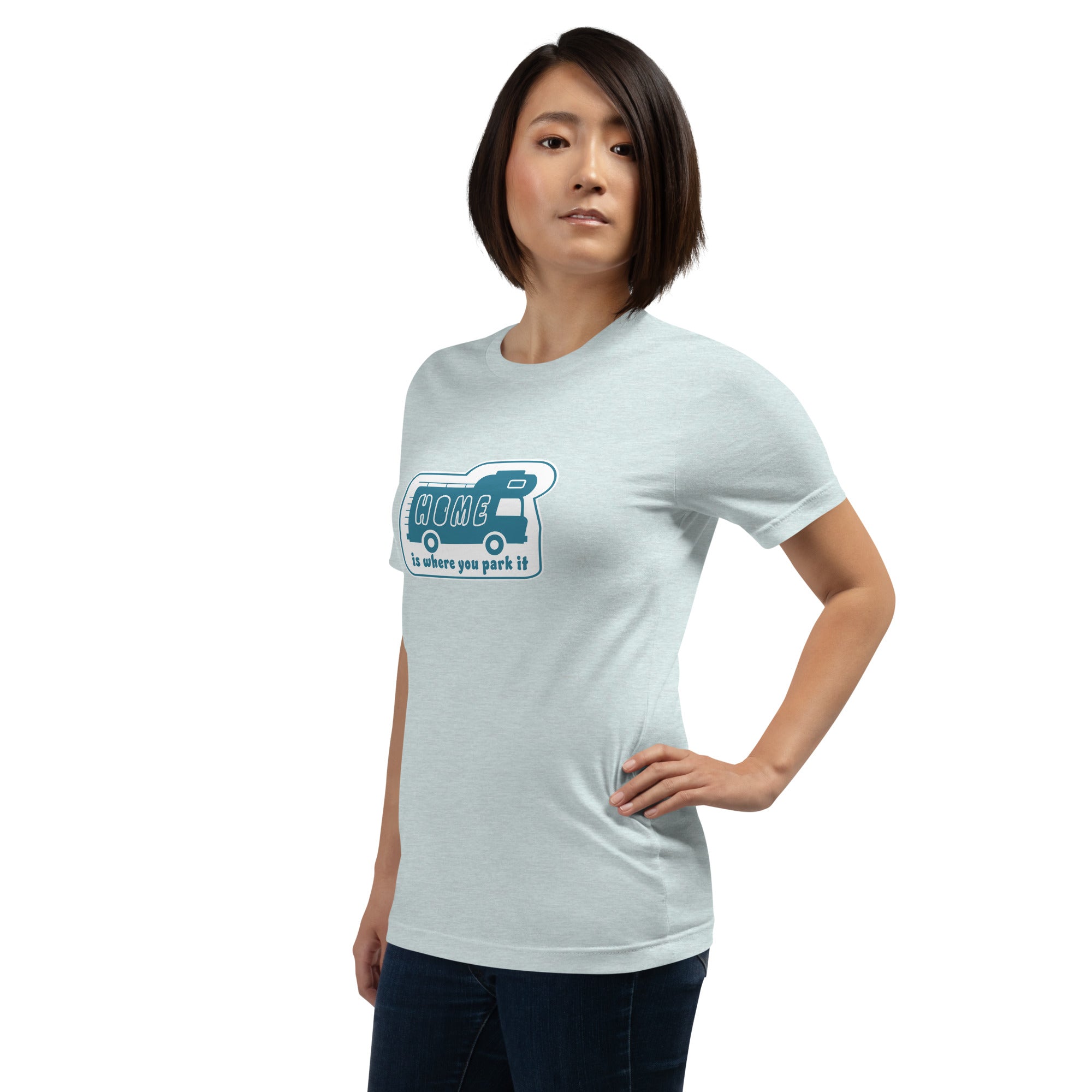 Unisex cotton t-shirt Bold Camper Van on light heather colors
